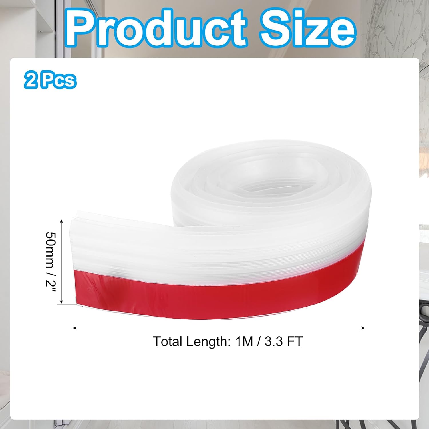 PATIKIL Door Draft Stopper 2 Pack 33FT Silicone Weather Seal Strip