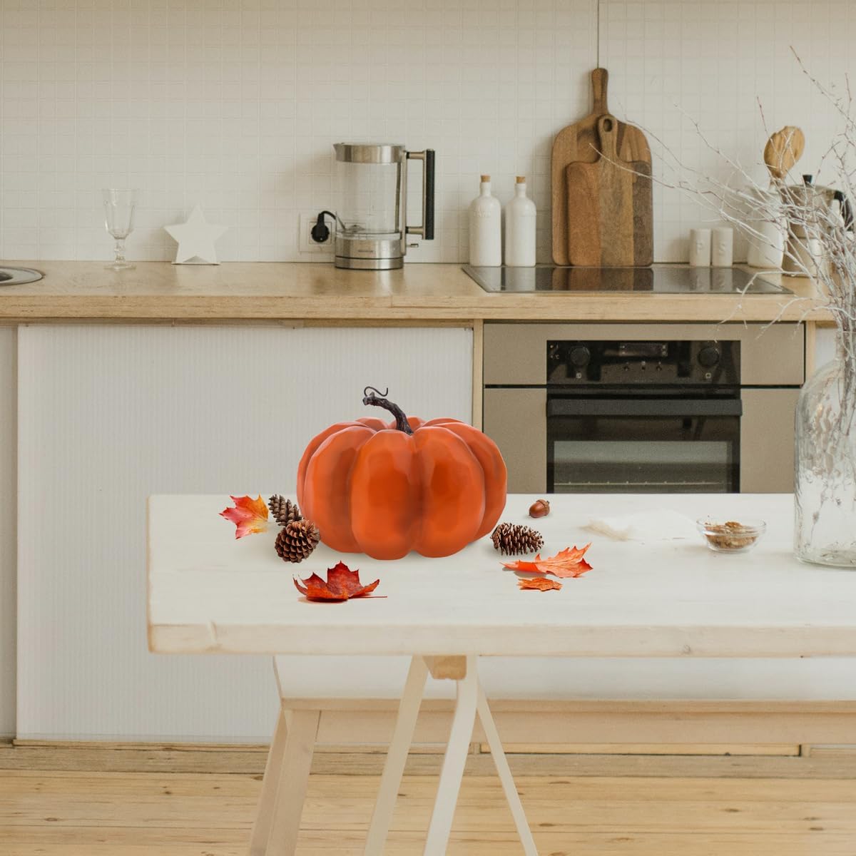 Meiwlong Realistic Artificial Pumpkins Fall Decor Set