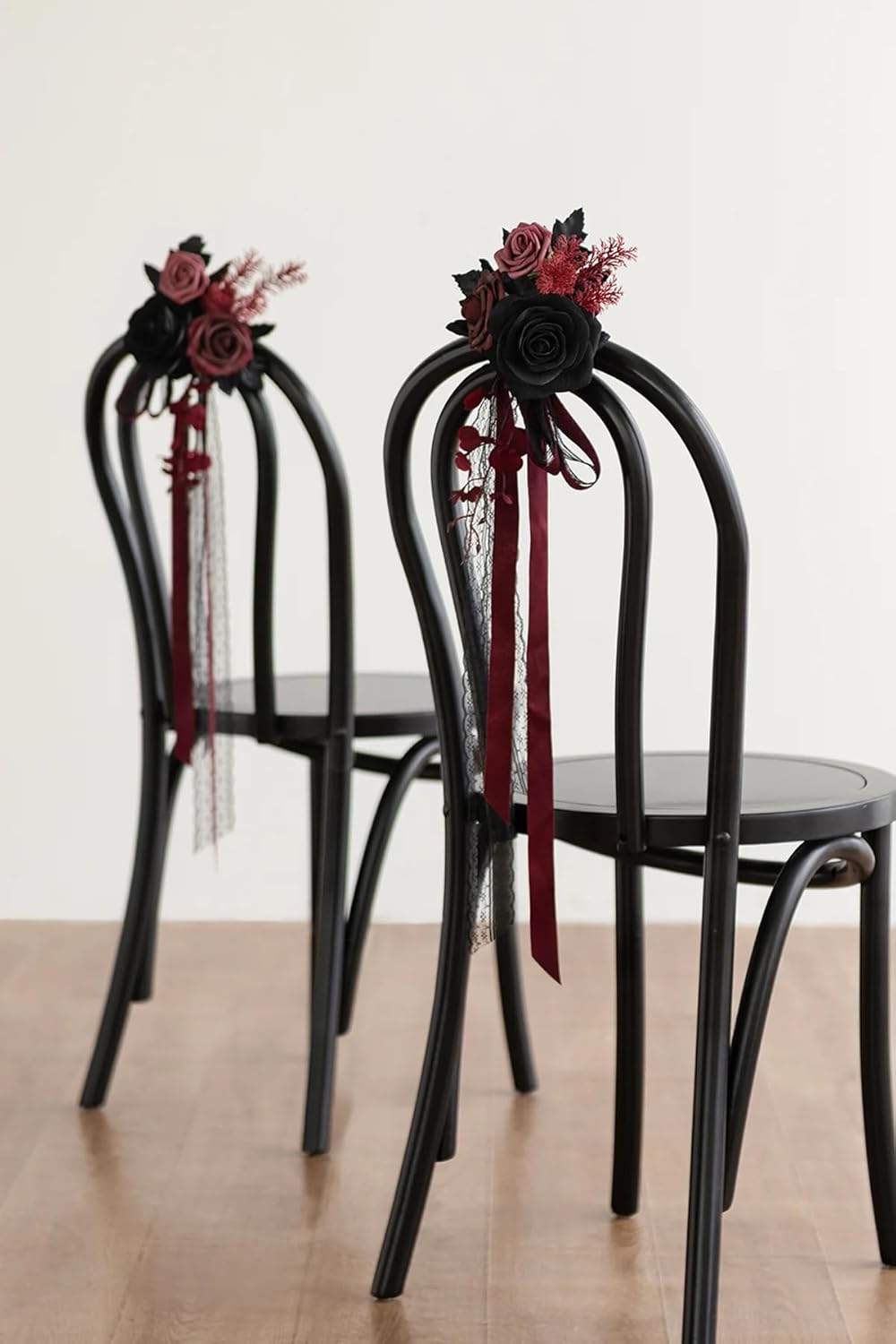 Lings Moment Moody Burgundy Black Artificial Flowers Set