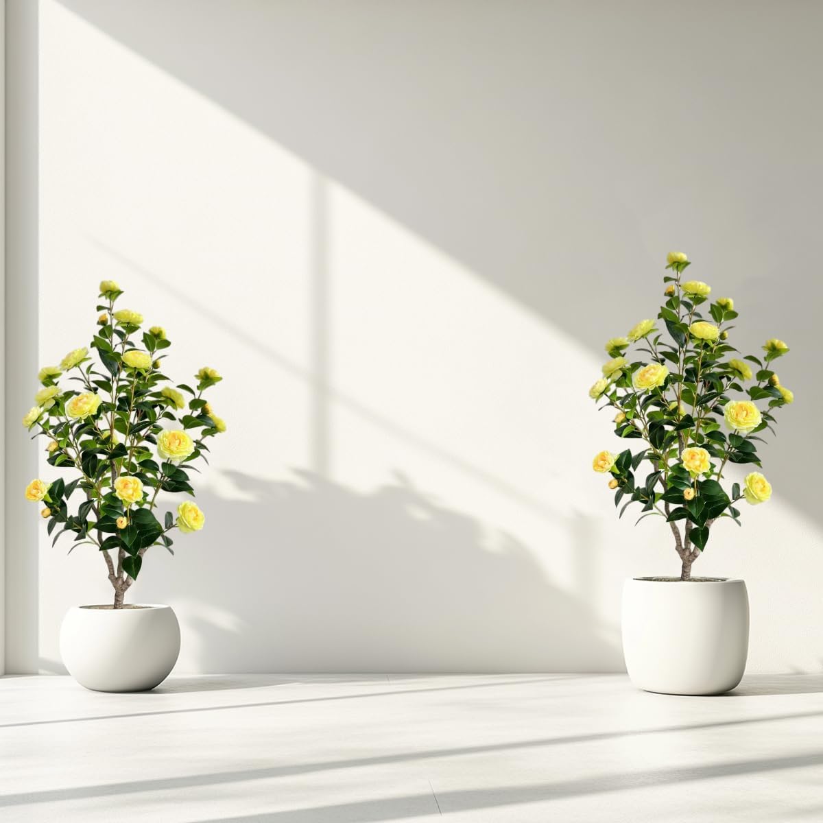 Artificial Camellia Tree 34ft Fake Plants 2 Yellow