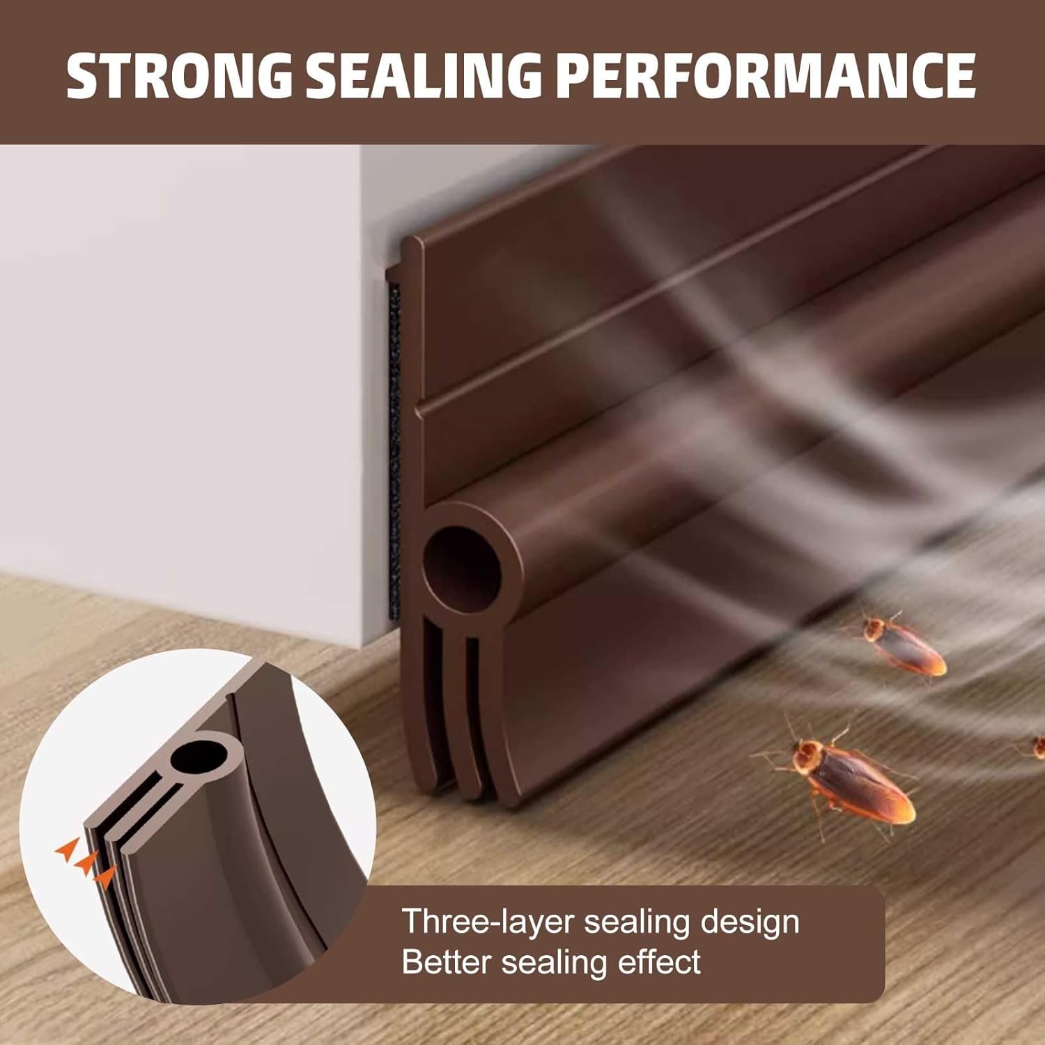 Under Door Draft Stopper with Adhesive 39 Inch Length 15 Inch Width