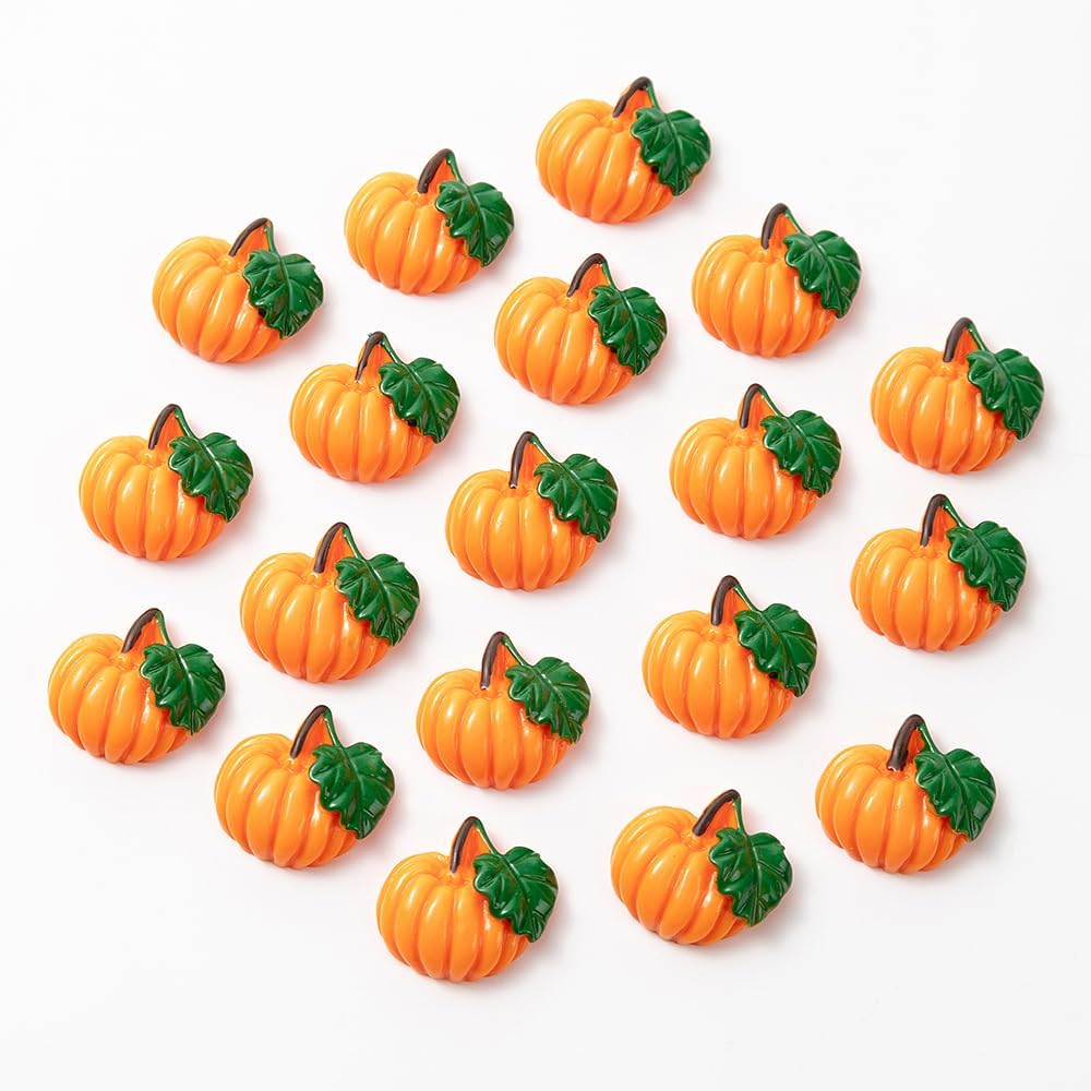 50Pieces Artificial Miniature Pumpkin Resin Decor for Halloween
