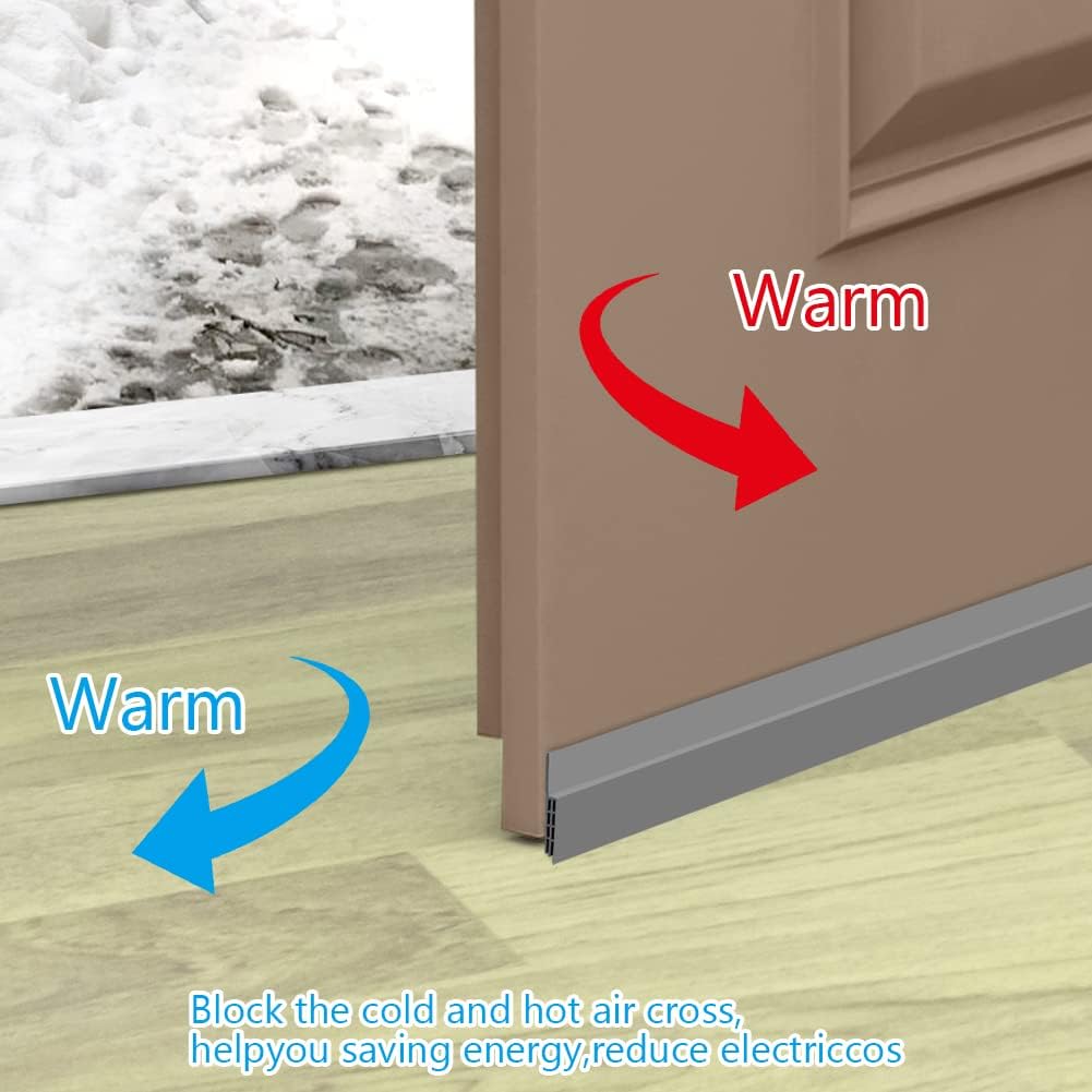 Ainiv Door Draft Stopper Under Door Seal Anti-Collision Grey