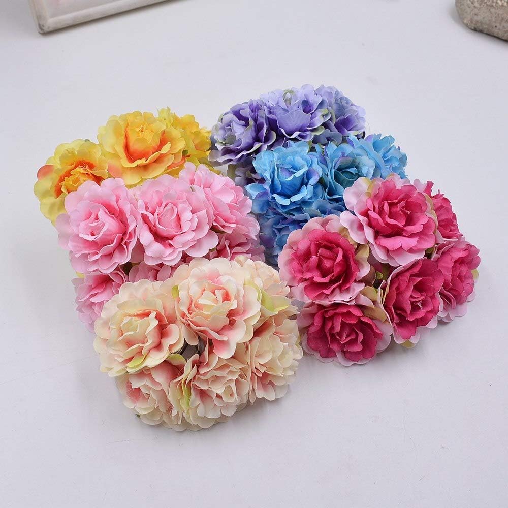 Gray Silk Peony Artificial Flower Set of 42