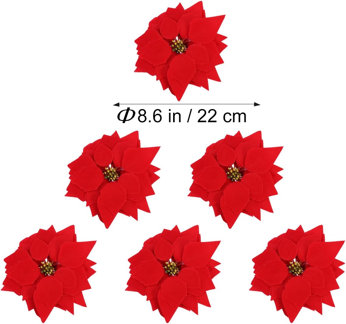 VORCOOL Artificial Poinsettia Flower Heads