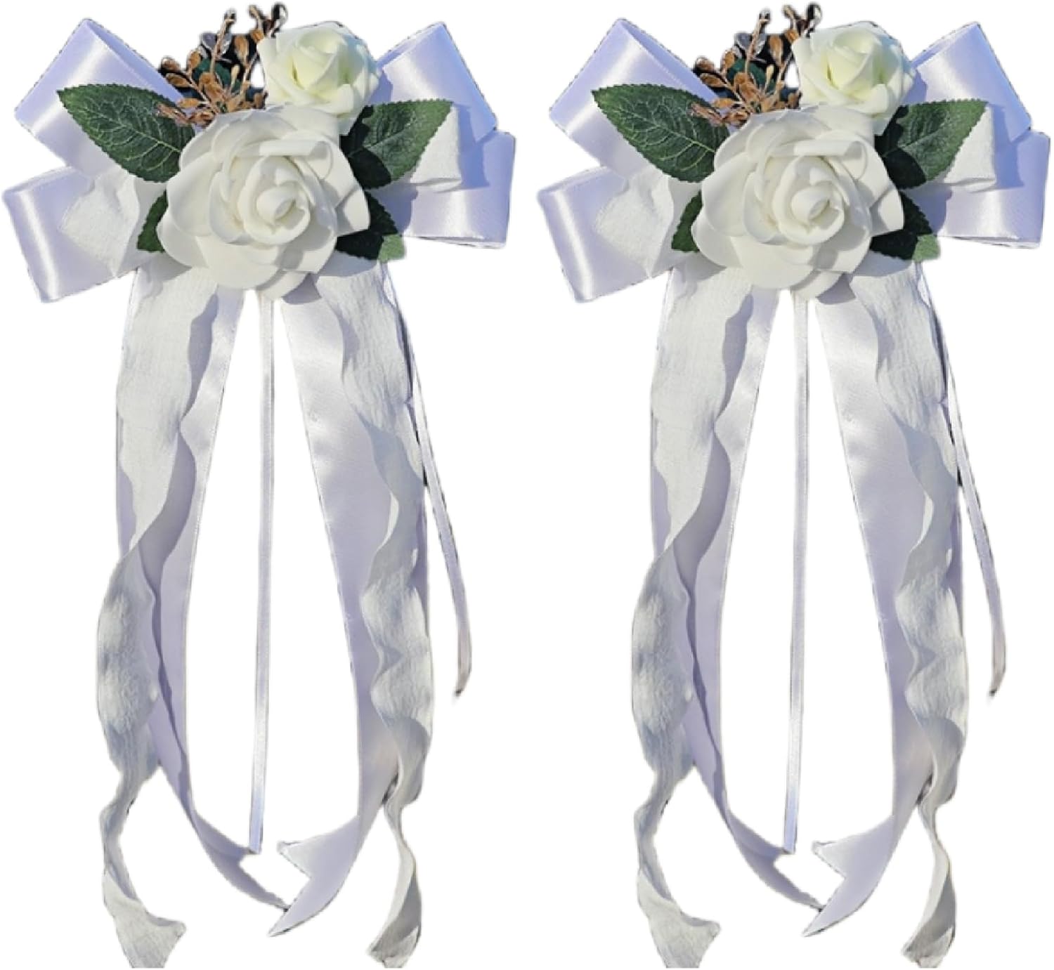 2 Packs Lilac Artificial Wedding Car Flower Decor