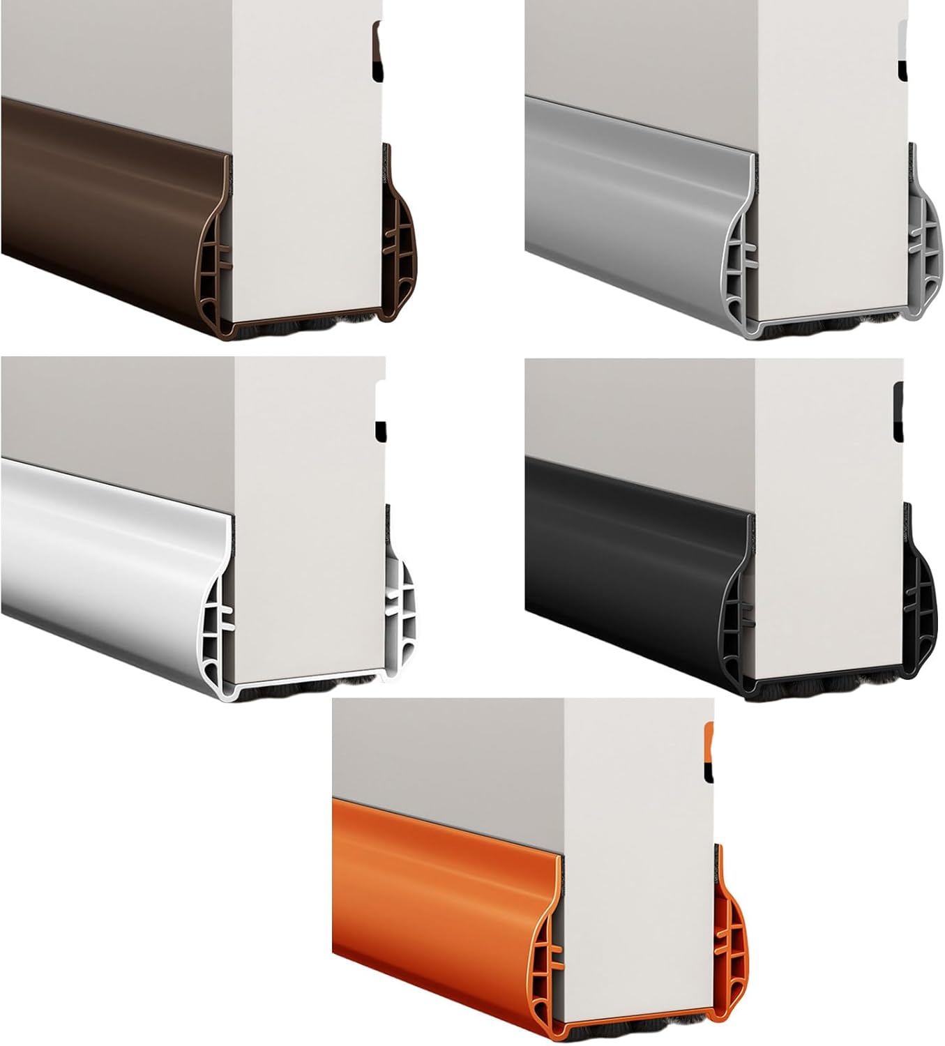 Shurhome Door Draft Stopper Adjustable Interior Bottom Sweep