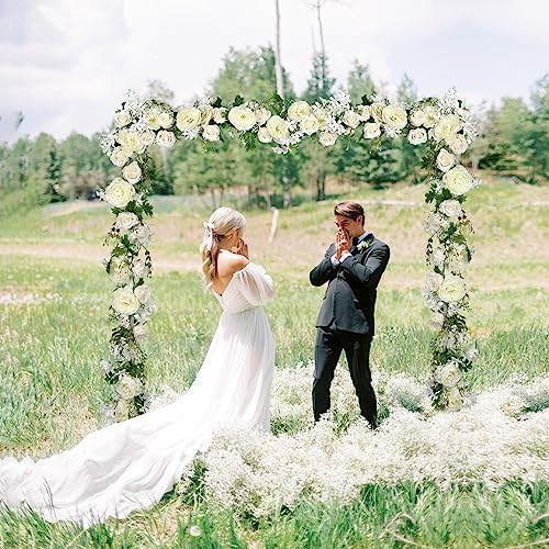 Lvydec 6ft Artificial White Peony Garland