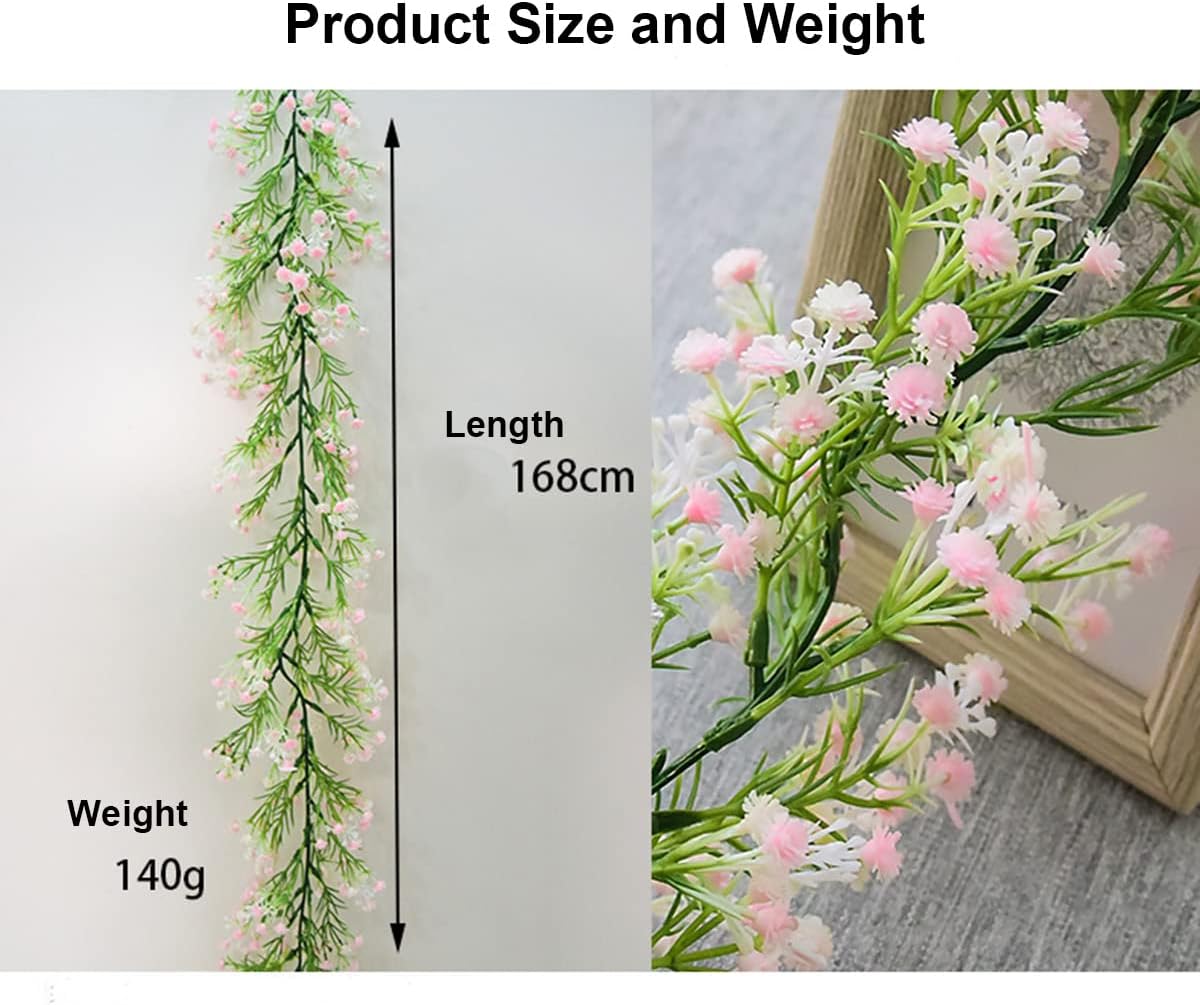 Gypsophila Artificial Flowers Garland 55 Ft White
