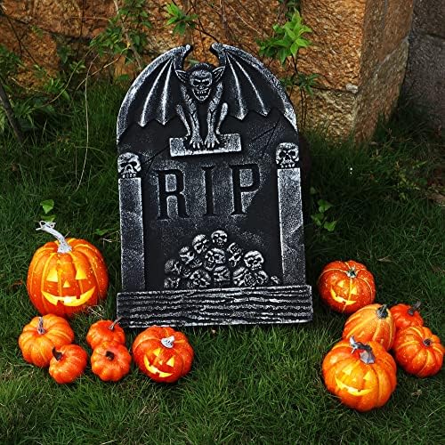 Winemana 12 Pcs Artificial Orange Pumpkins Fall Halloween Decor