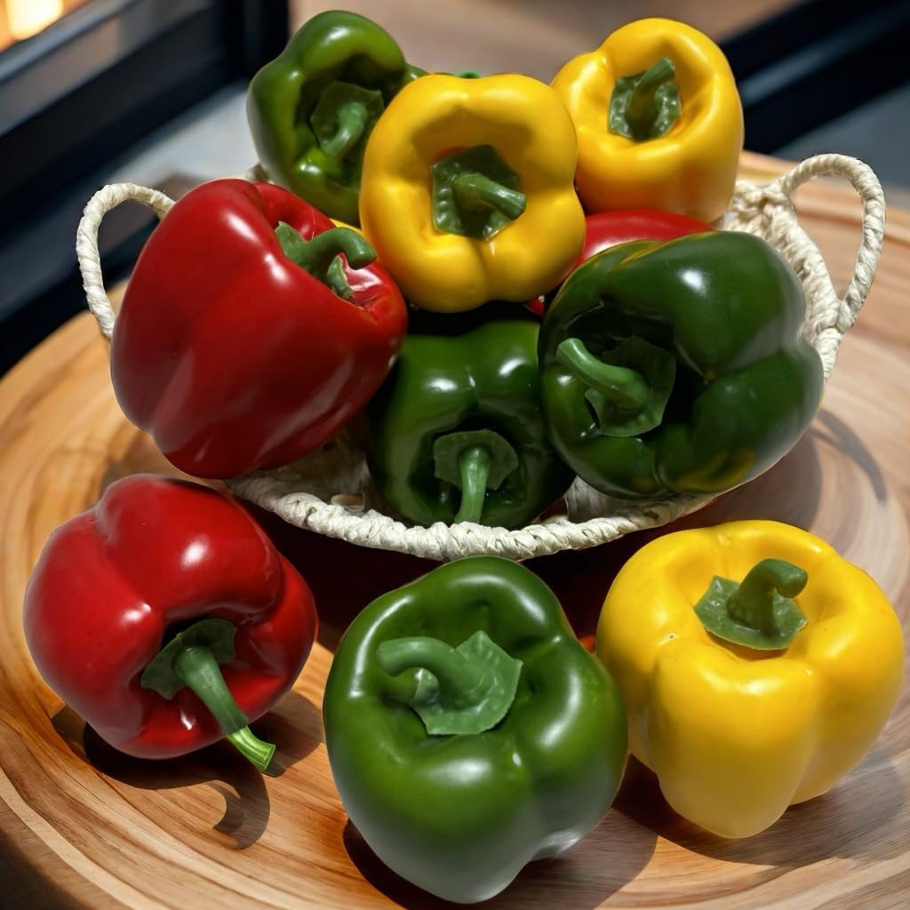 12pcs Artificial Bell Peppers for Kitchen Decoration