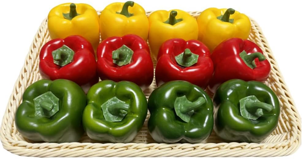 12pcs Artificial Bell Peppers for Kitchen Decoration