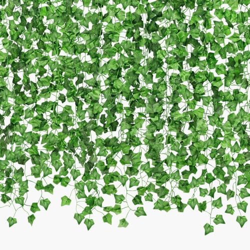 CQURE 18 Pack Artificial Ivy Garland 126 Ft UV Resistant
