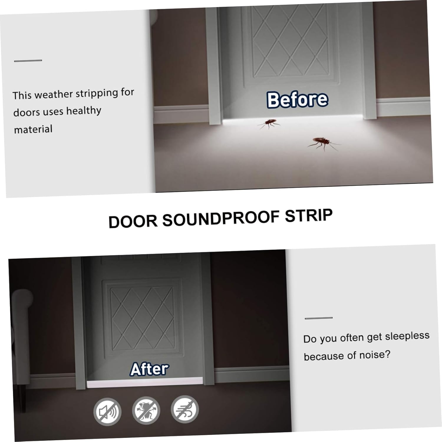 STOBOK 1 Piece Door Bottom Seal Strip for Soundproofing and Insulation