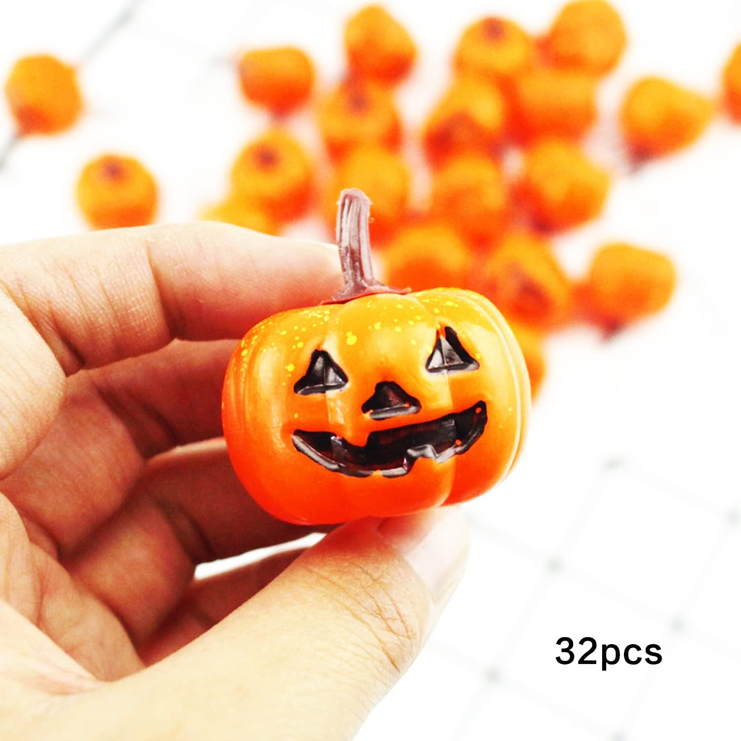 Weahre 32 Piece Halloween Mini Artificial Pumpkins for Decorations