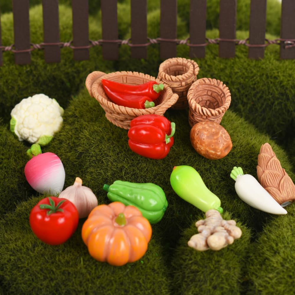 Redvigh Mini Mixed Vegetables 23Pcs Resin Figurines