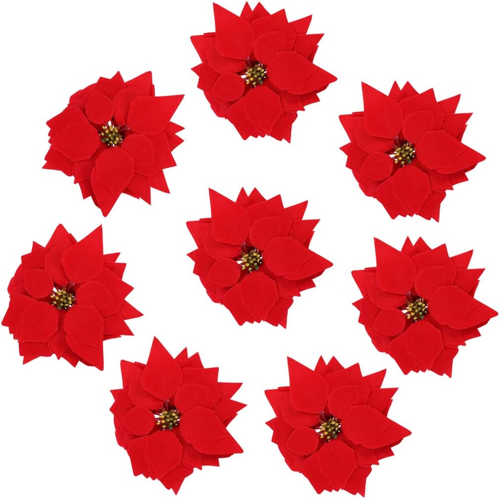 VORCOOL Artificial Poinsettia Flower Heads