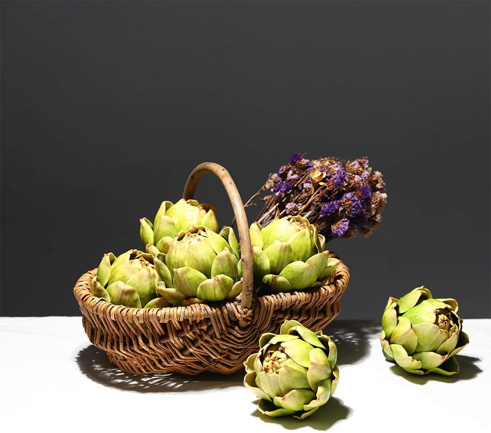 Large Green Artificial Artichoke Decor Set 6pcs