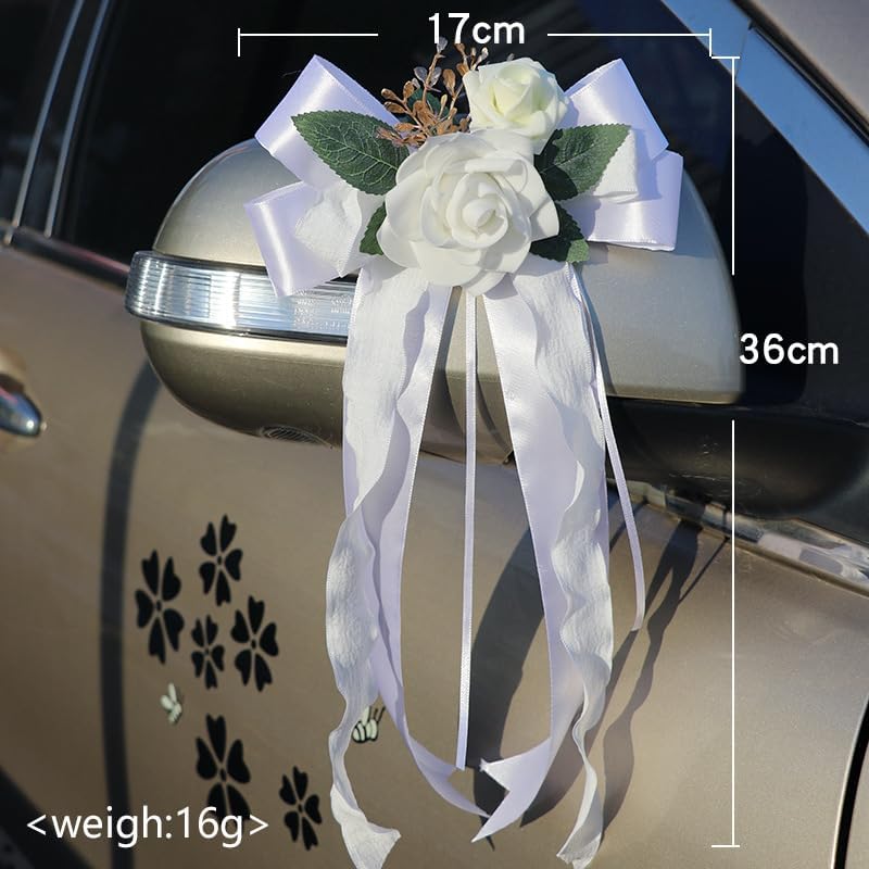 2 Packs Lilac Artificial Wedding Car Flower Decor