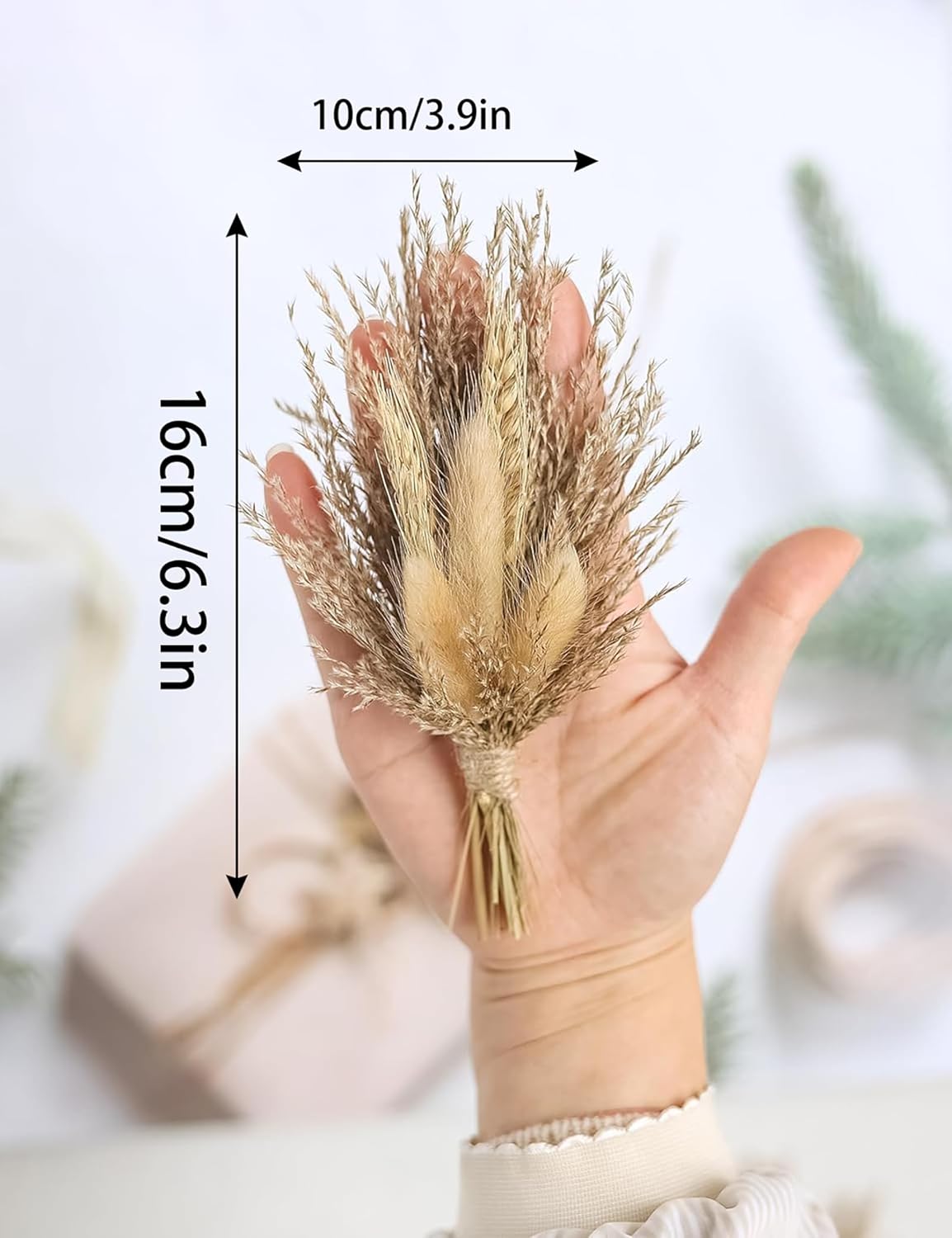 Mini Dried Flower Bouquet Pack of 6 Grey