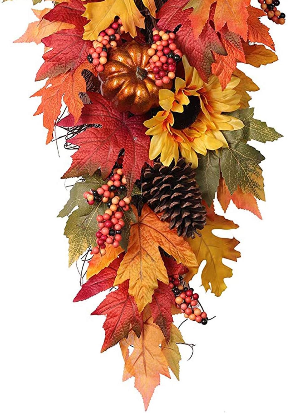 Haute Decor 32 Inch Fall Sunflower Door Swag