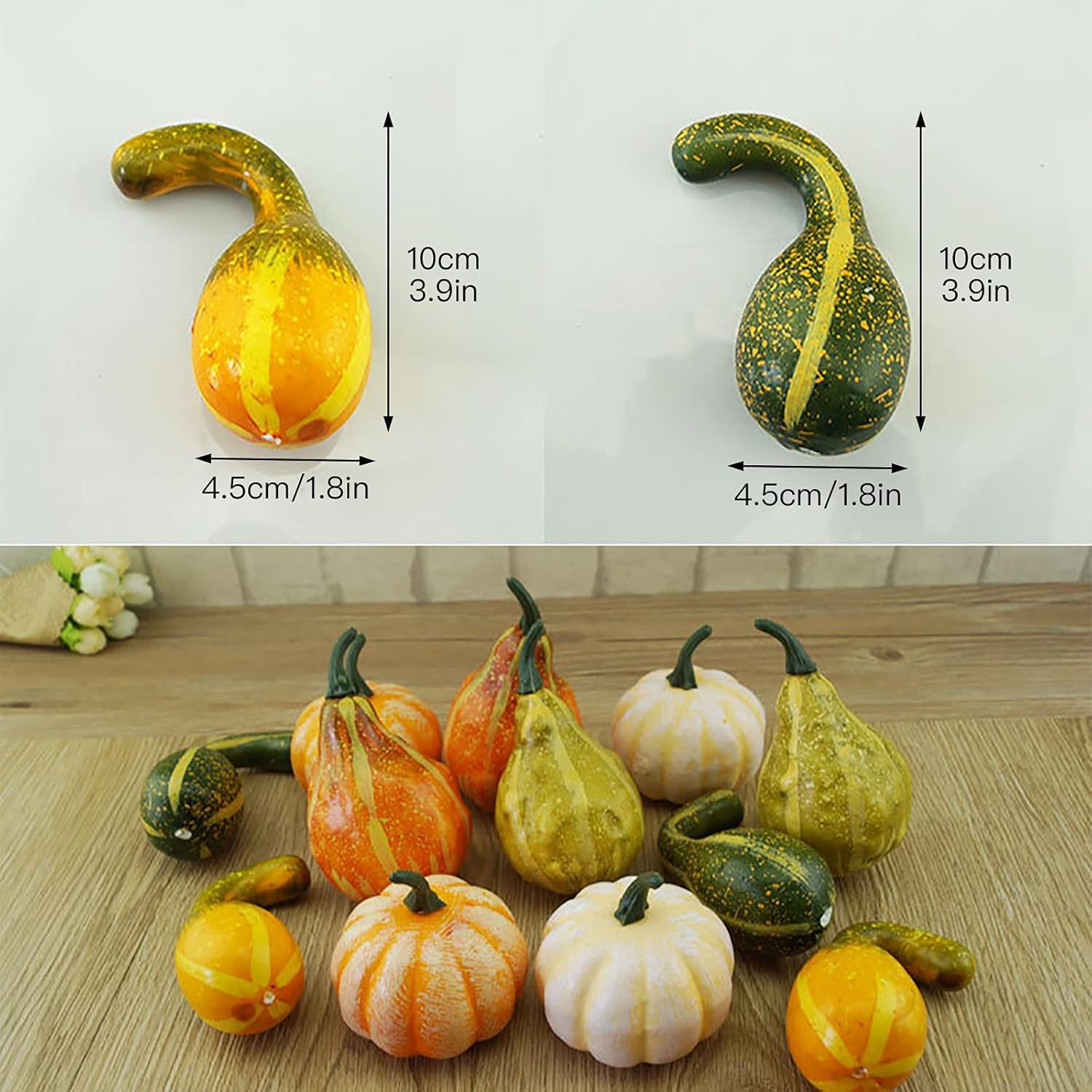 Firlar Artificial Pumpkins Gourds Set of 12 Fall Decor