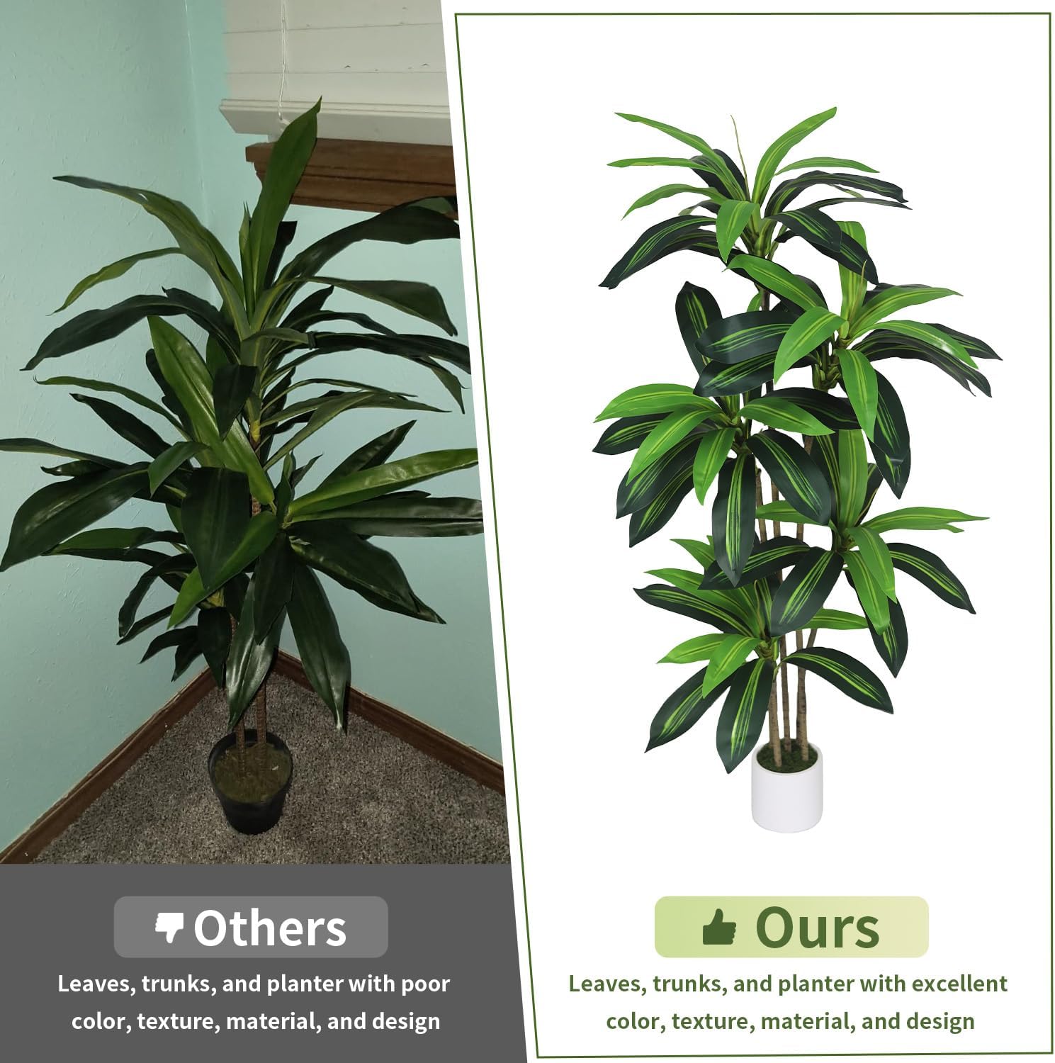 Gaoqisi Artificial Dracaena Tree 5FT Decor