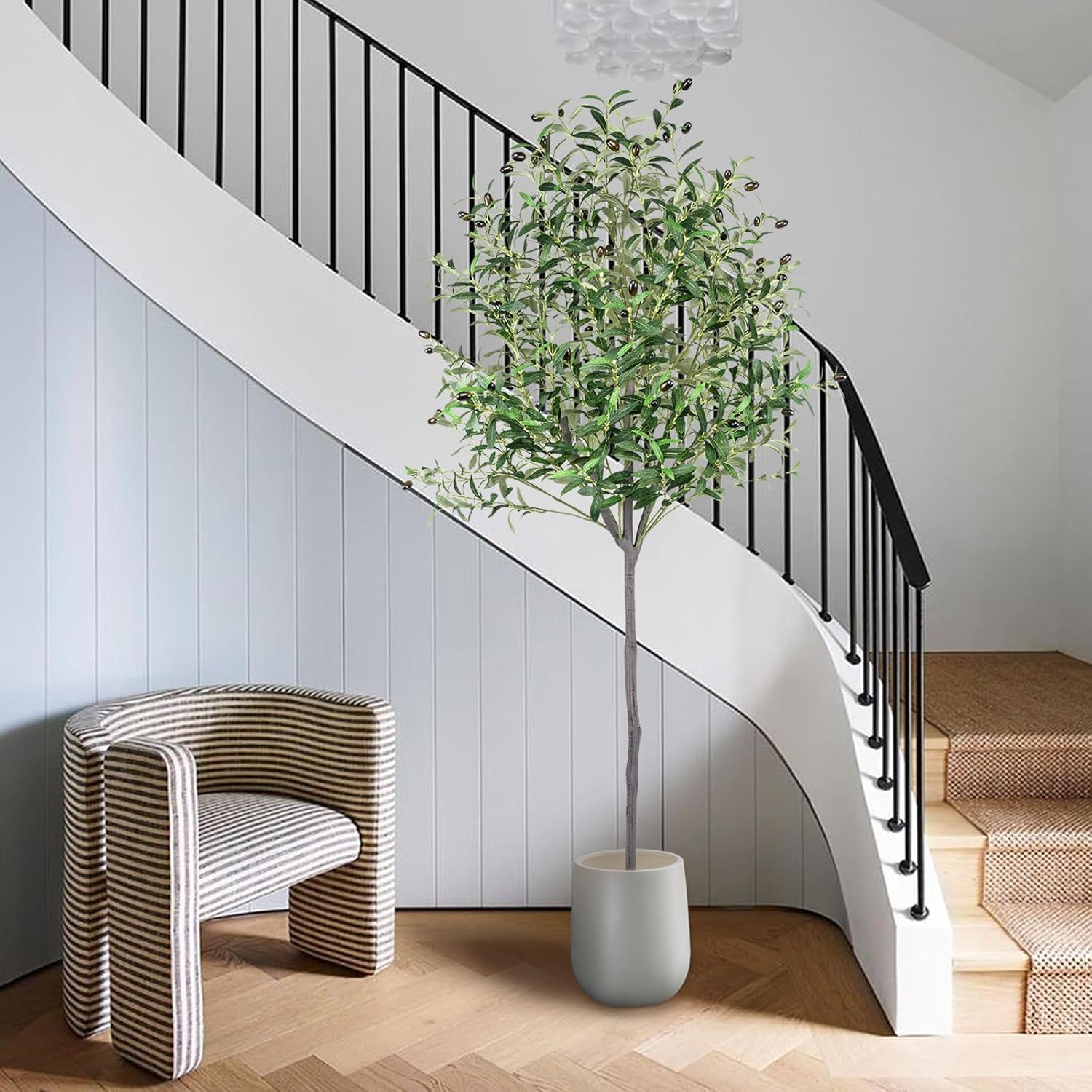 Realistic 6ft Artificial Olive Tree Indoor Decor