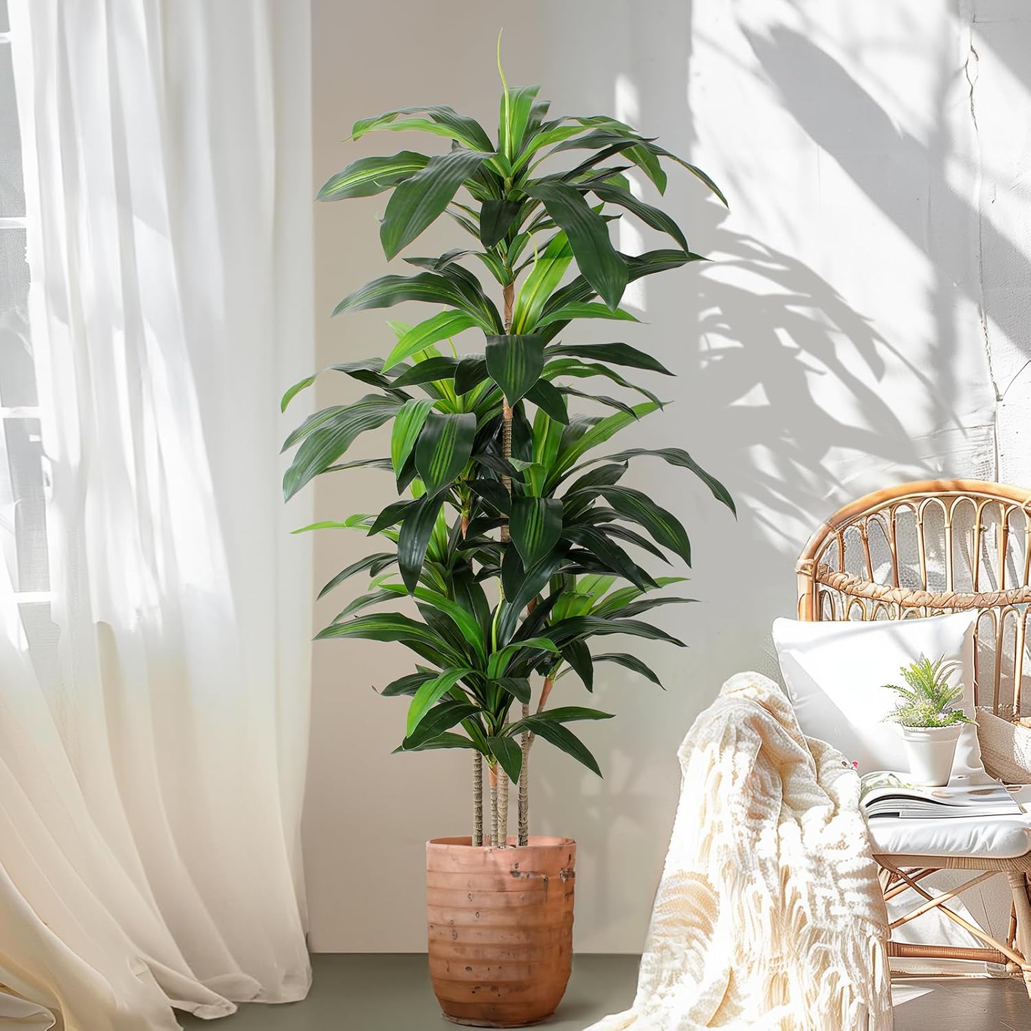 YEPDIN 5 FT Artificial Dracaena Tree with Pot