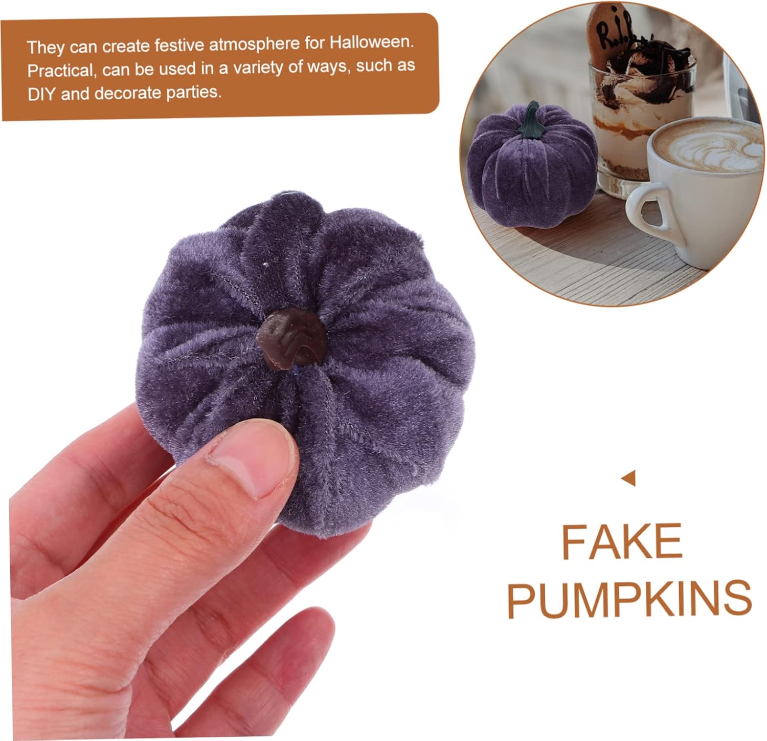 5pcs Flannel Foam Halloween Pumpkins Decor