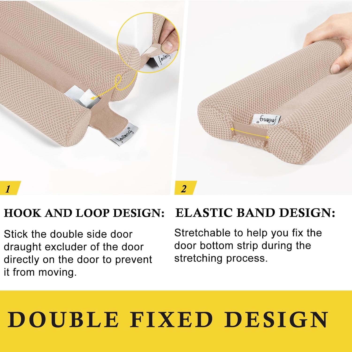 Fowong Door Draft Stopper Adjustable 30-36 Beige