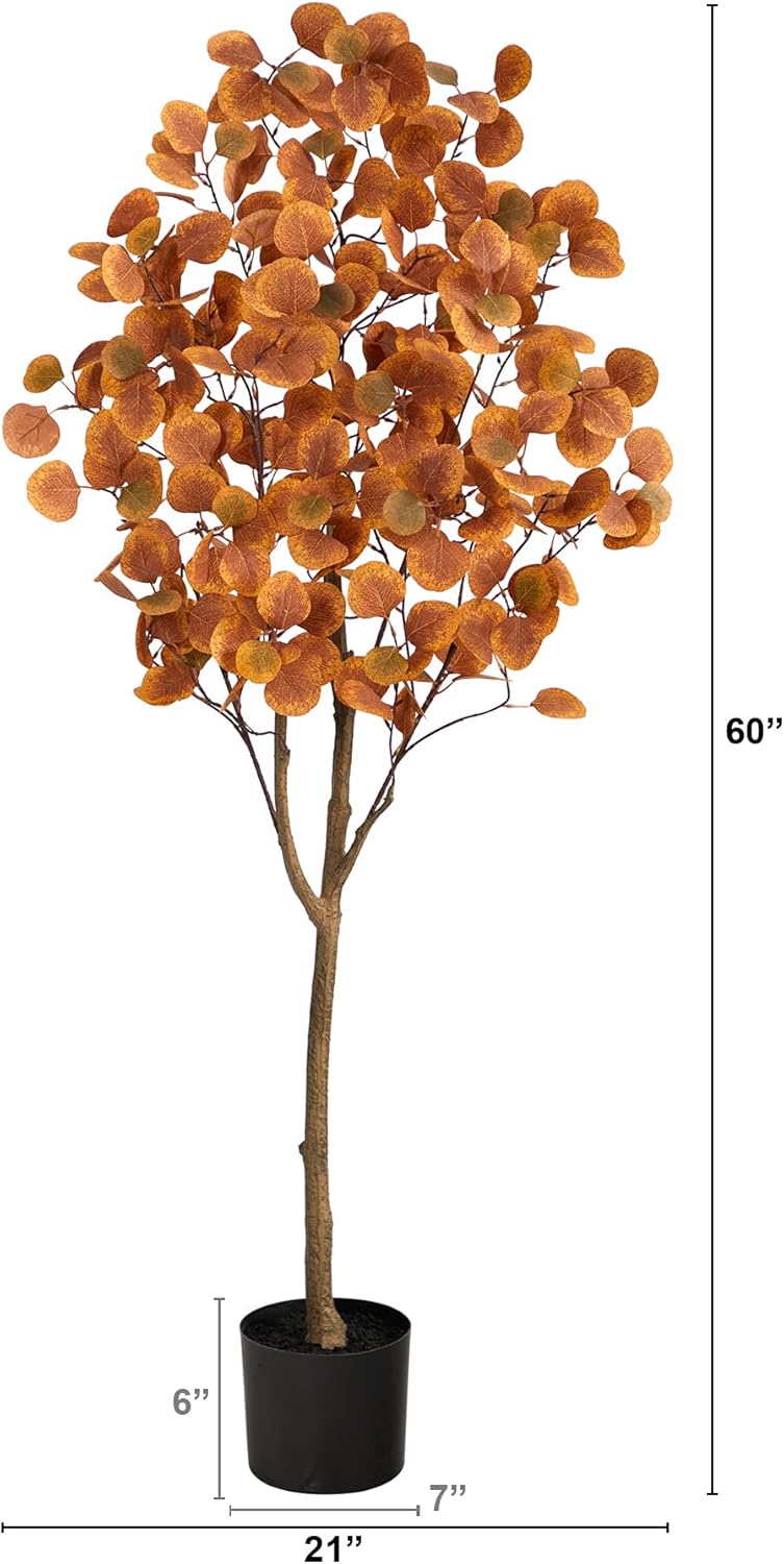 Nearly Natural 5ft Autumn Eucalyptus Artificial Tree