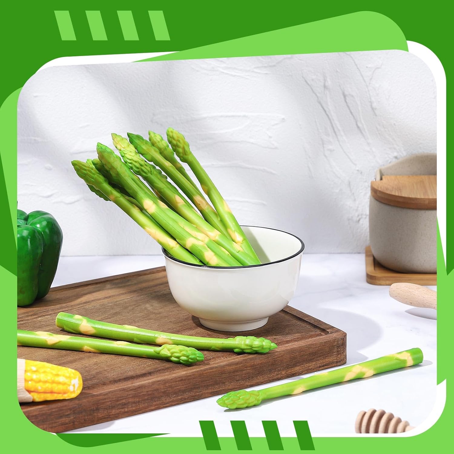 16 Pcs Realistic Artificial Asparagus Decor Set