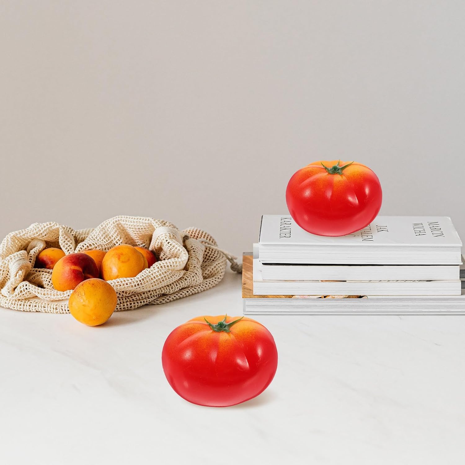 DECHOUS 4Pcs Artificial Tomatoes for Home Kitchen Decor