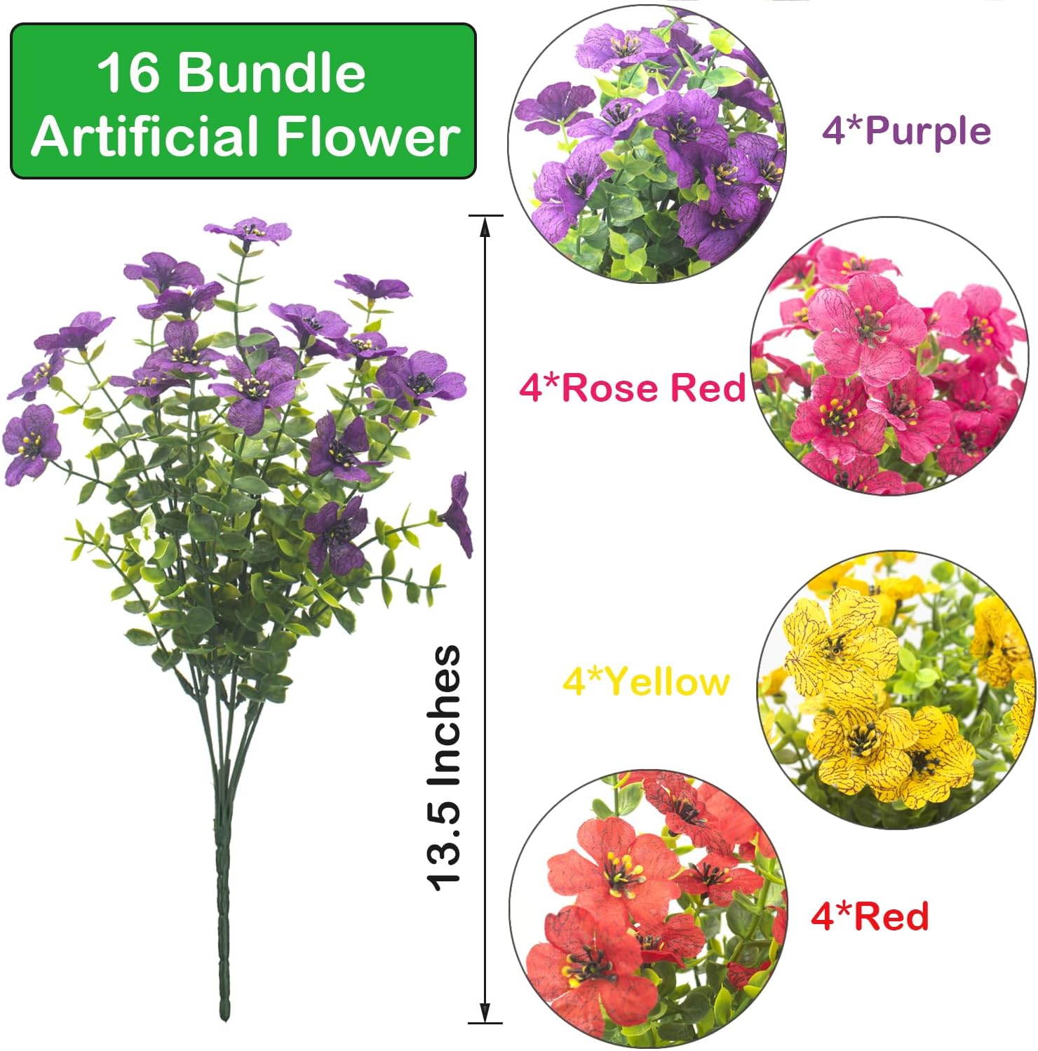 AITISOR 16 Packs Artificial Daisy Flowers Mix Color