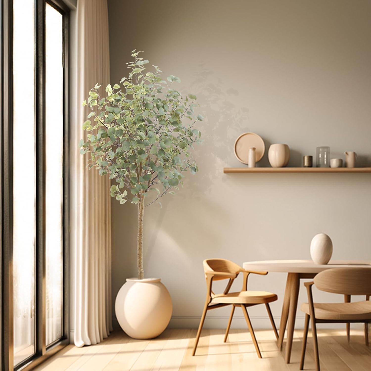 Nafresh 6ft Artificial Eucalyptus Tree with Silk Leaves
