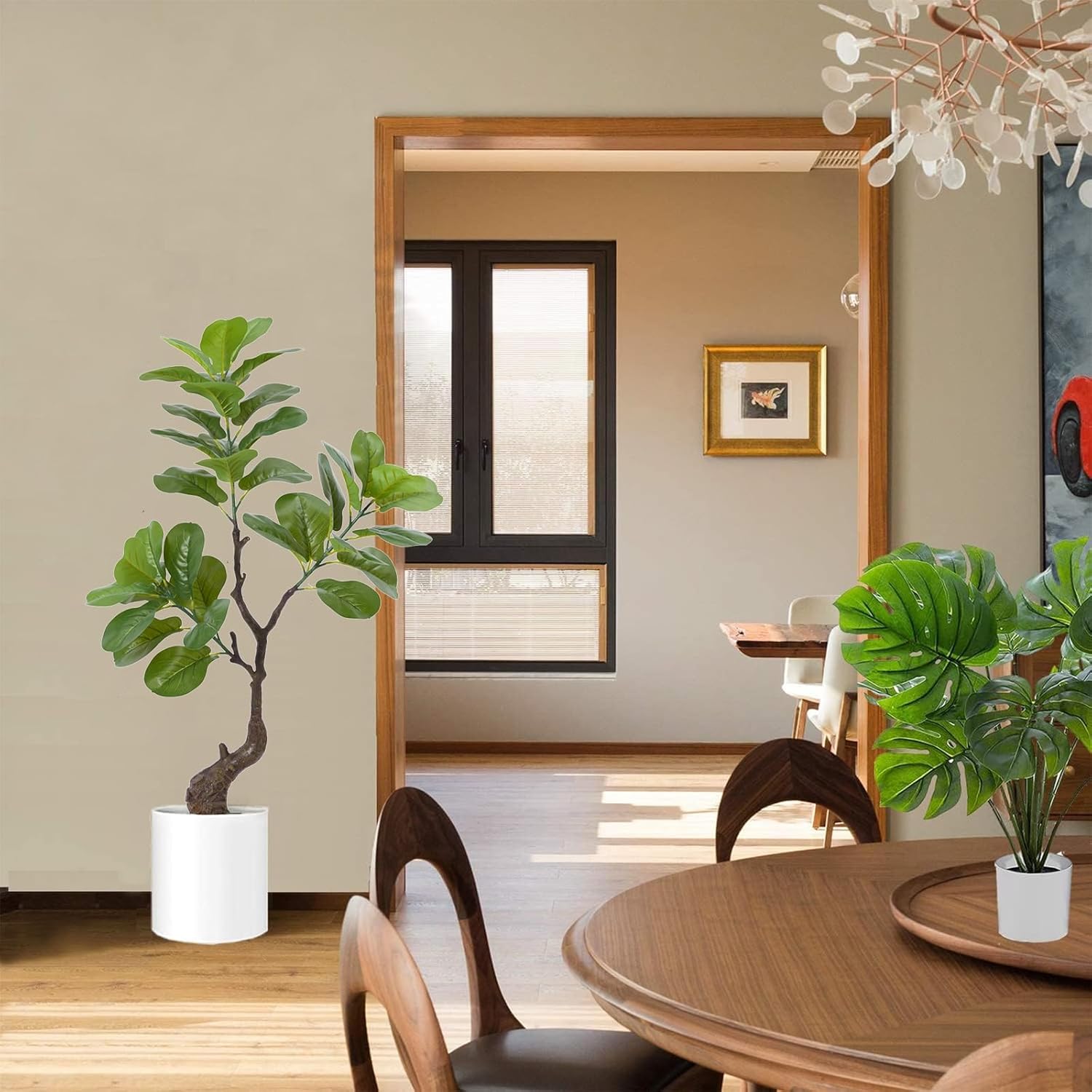 Artificial Fiddle Leaf Fig Tree 49 Fake Potted Plant for Home Office