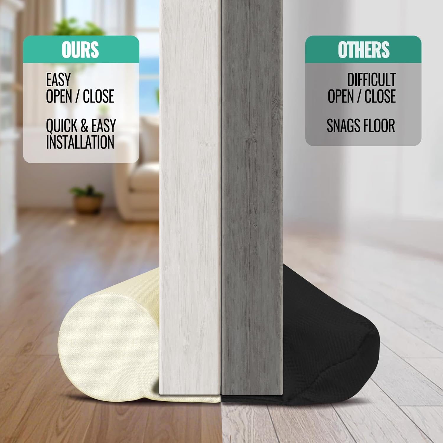 OSAMEDA Door Draft Stopper 36 Inch Beige