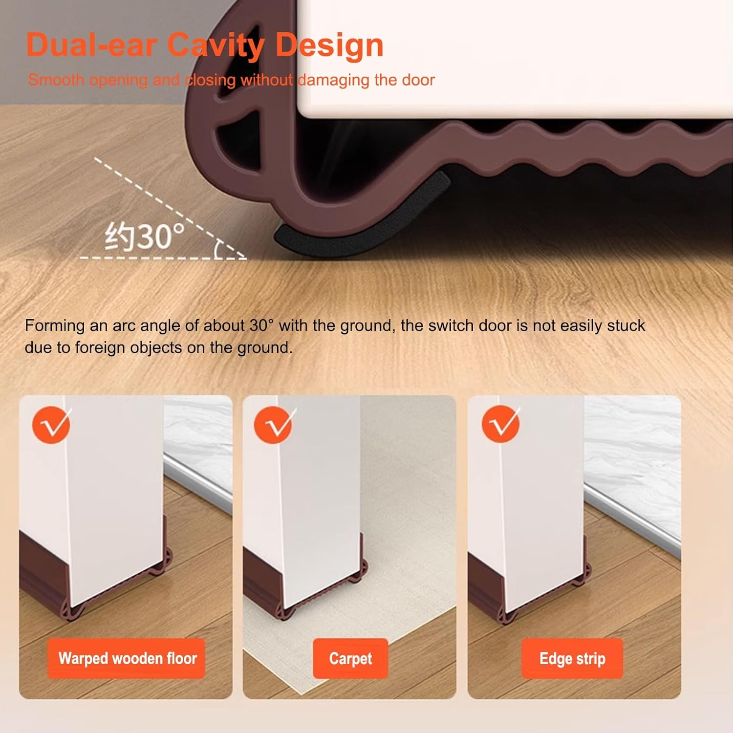 93cm Under Door Draft Stopper with Silent Felt and PVC