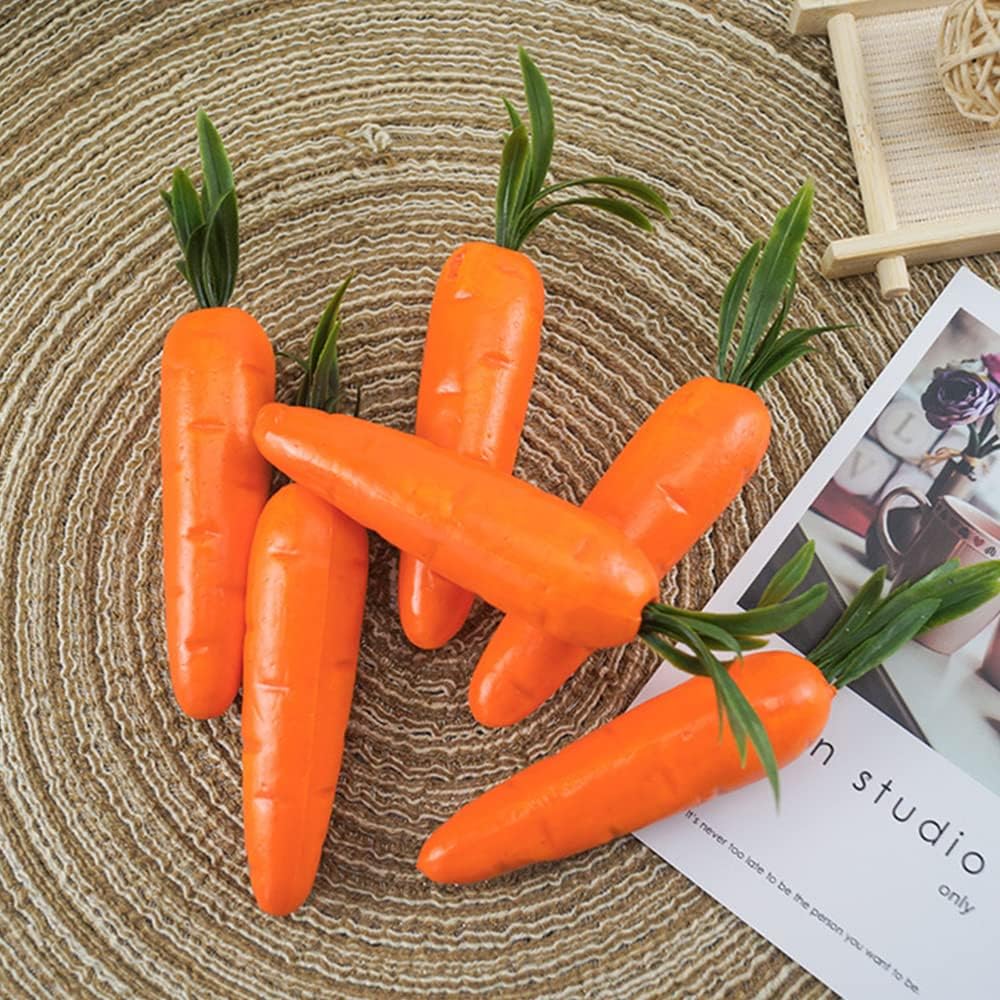 Lifelike Fake Carrots 15 Pcs Plastic Easter Decor
