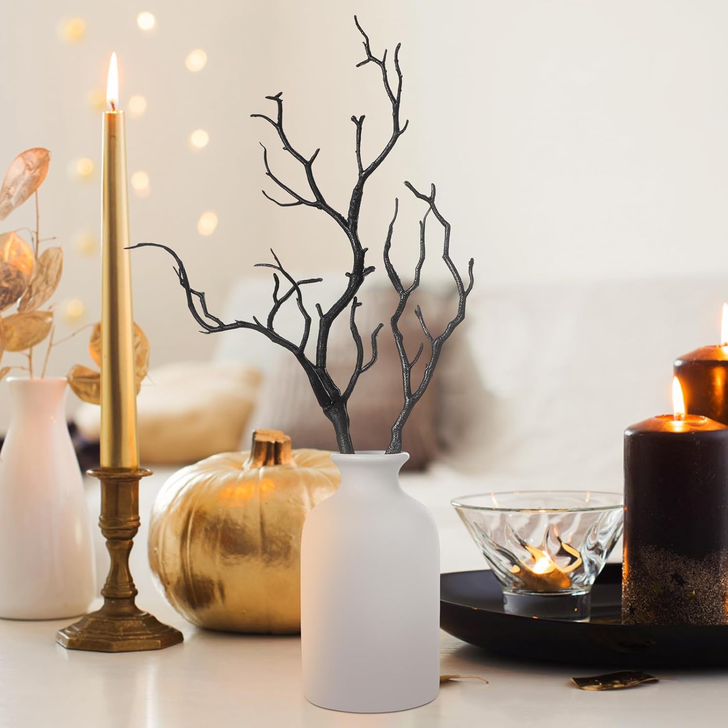 Artificial Antler Dried Tree Branches 4pcs Black Plastic Manzanita Decor