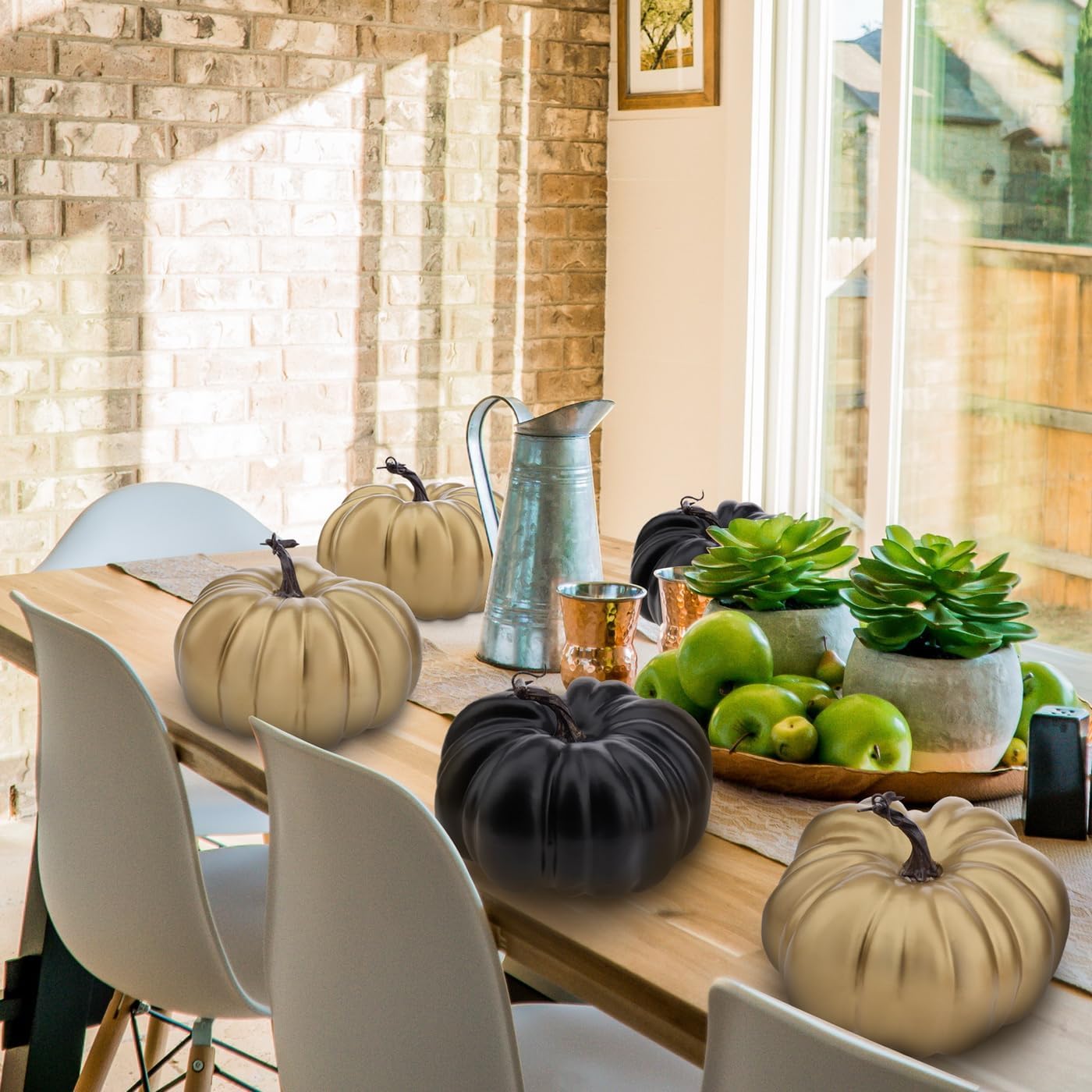 1 Pcs Gold Shiny Artificial Halloween Pumpkin Decoration