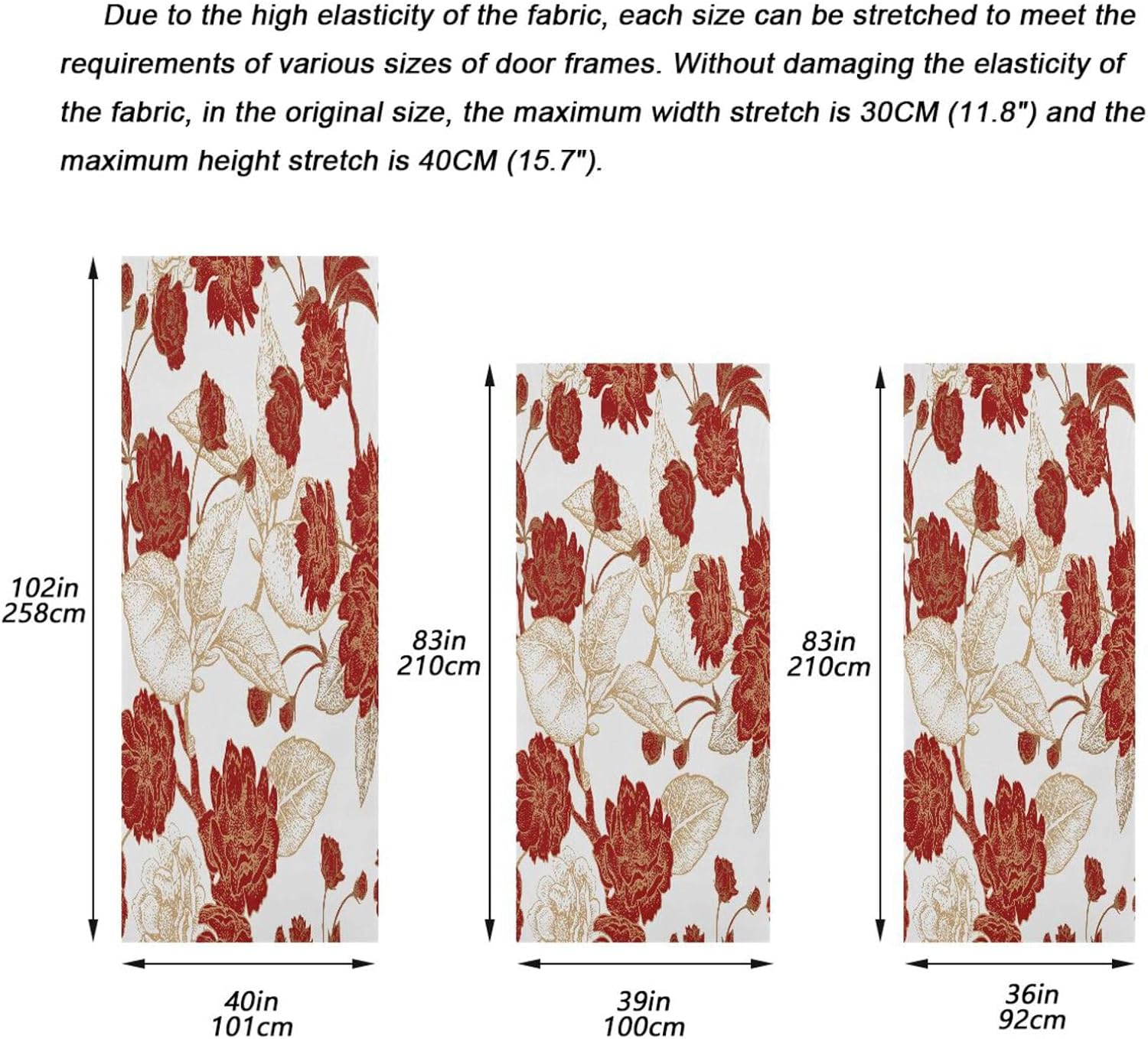 Susiyo Red Flowers Branches Halloween Door Cover
