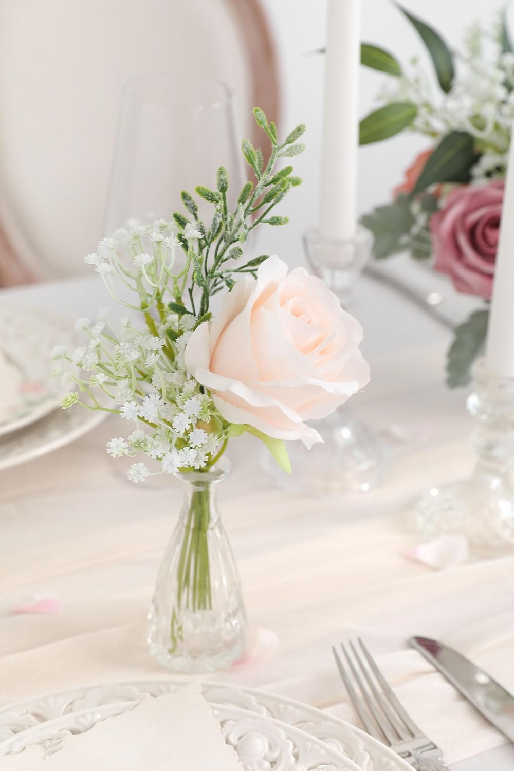 Babys Breath Artificial Flowers 30 Pcs White Gypsophila Greenery Sprays