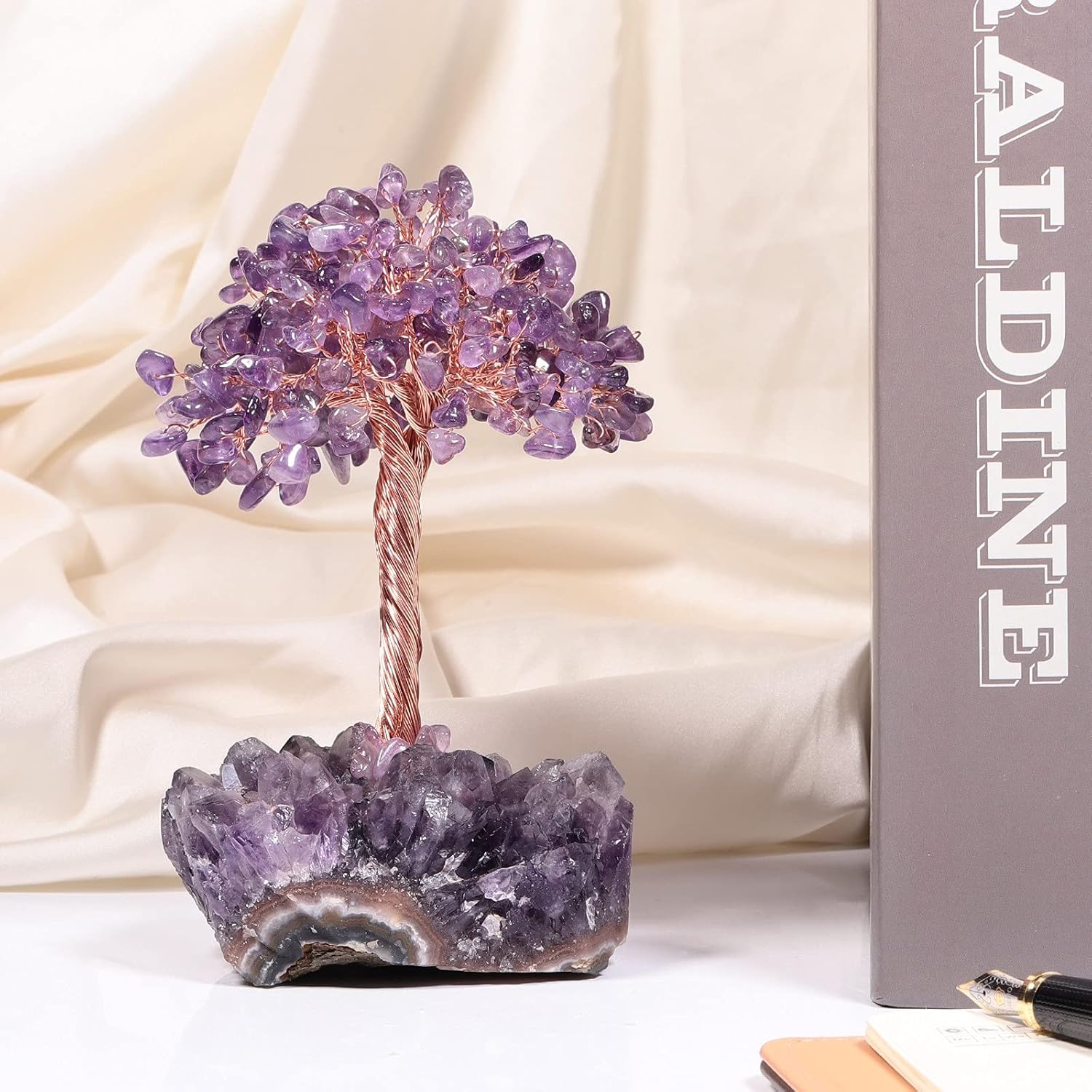 Healing Crystals Money Tree with Amethyst Base