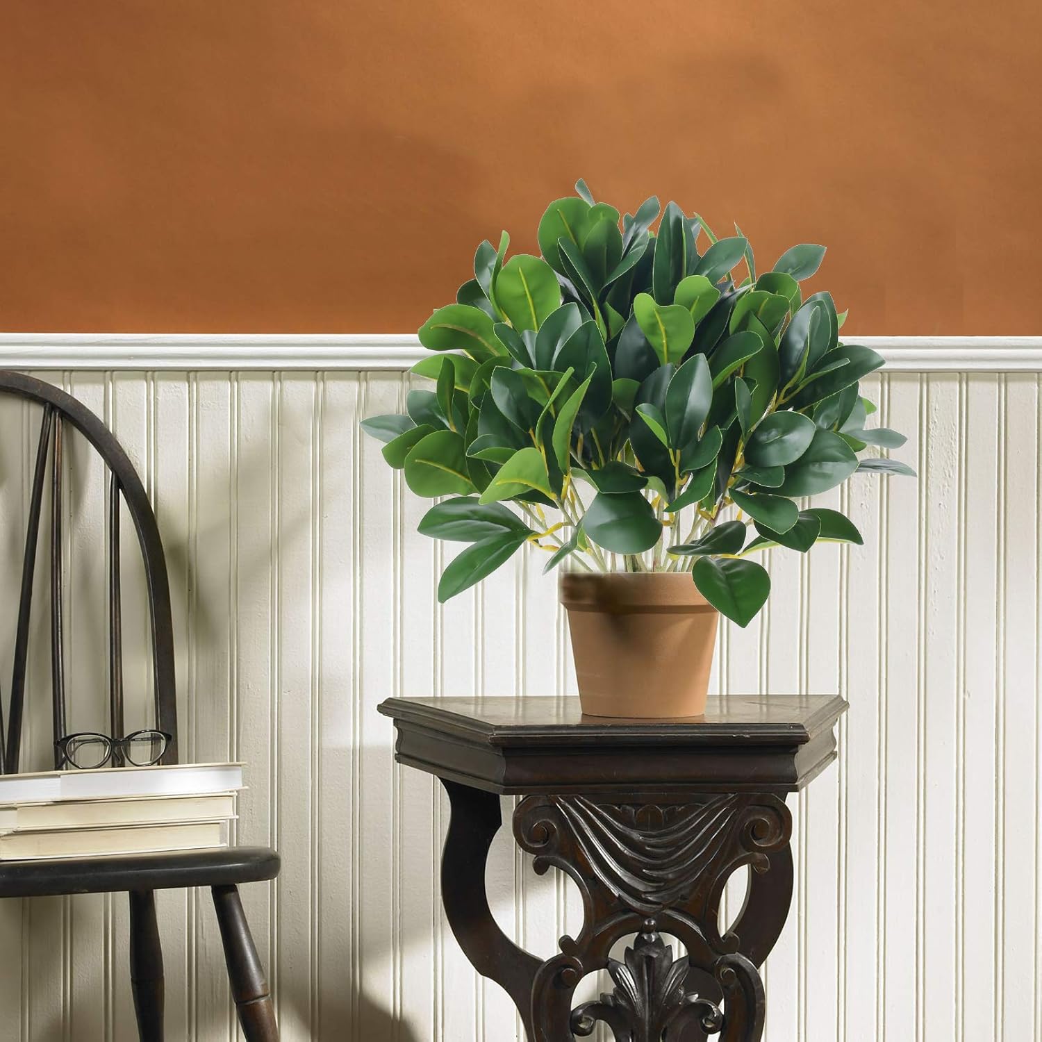 4Pcs Artificial Eucalyptus Shrubs for Garden and Home Decor