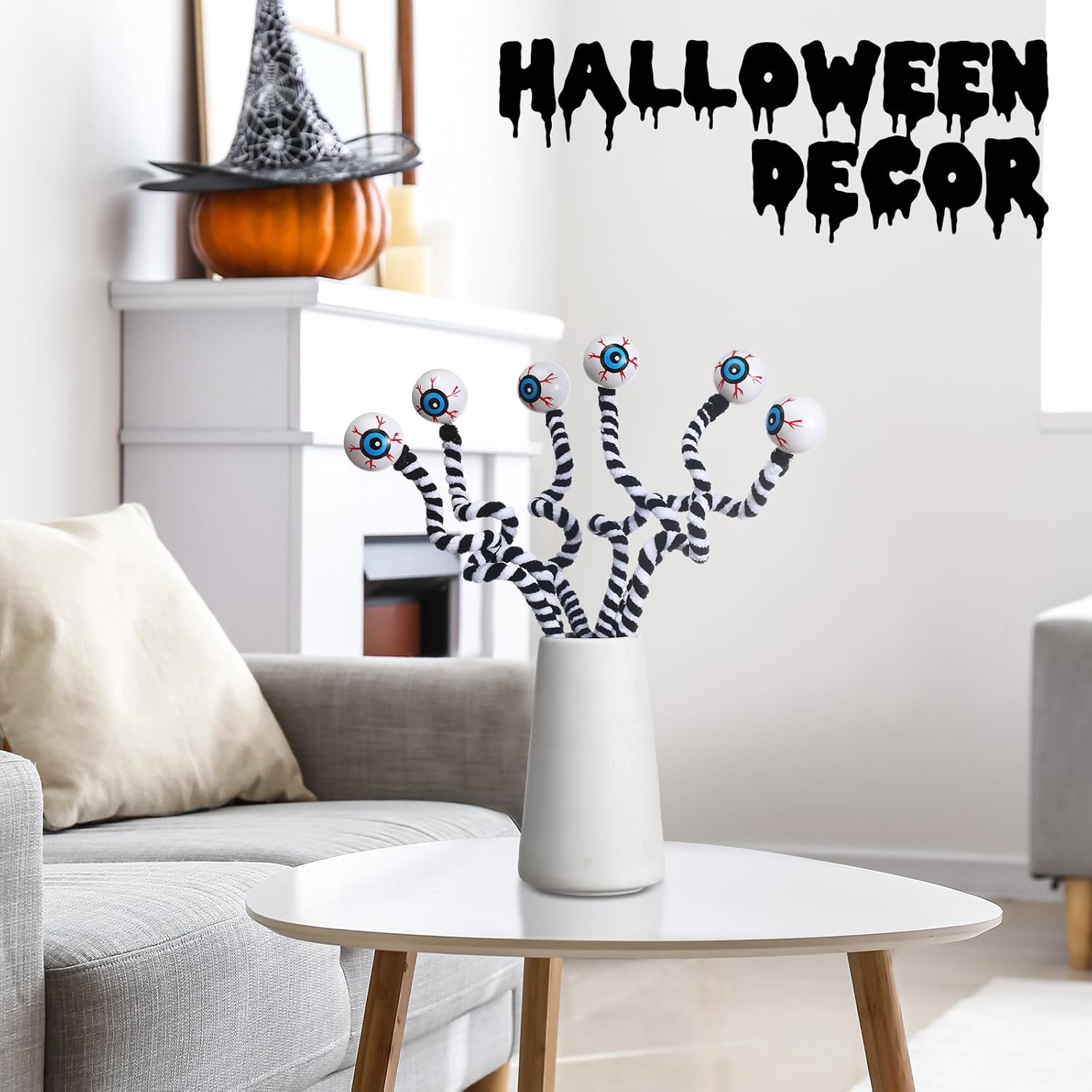 6 Pcs 15 Inch Halloween Eyeball Branches Decor