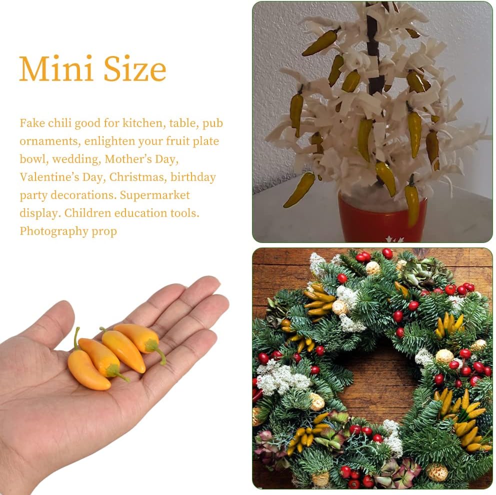 Lifelike Yellow Fake Pepper for Kitchen and Party Decor