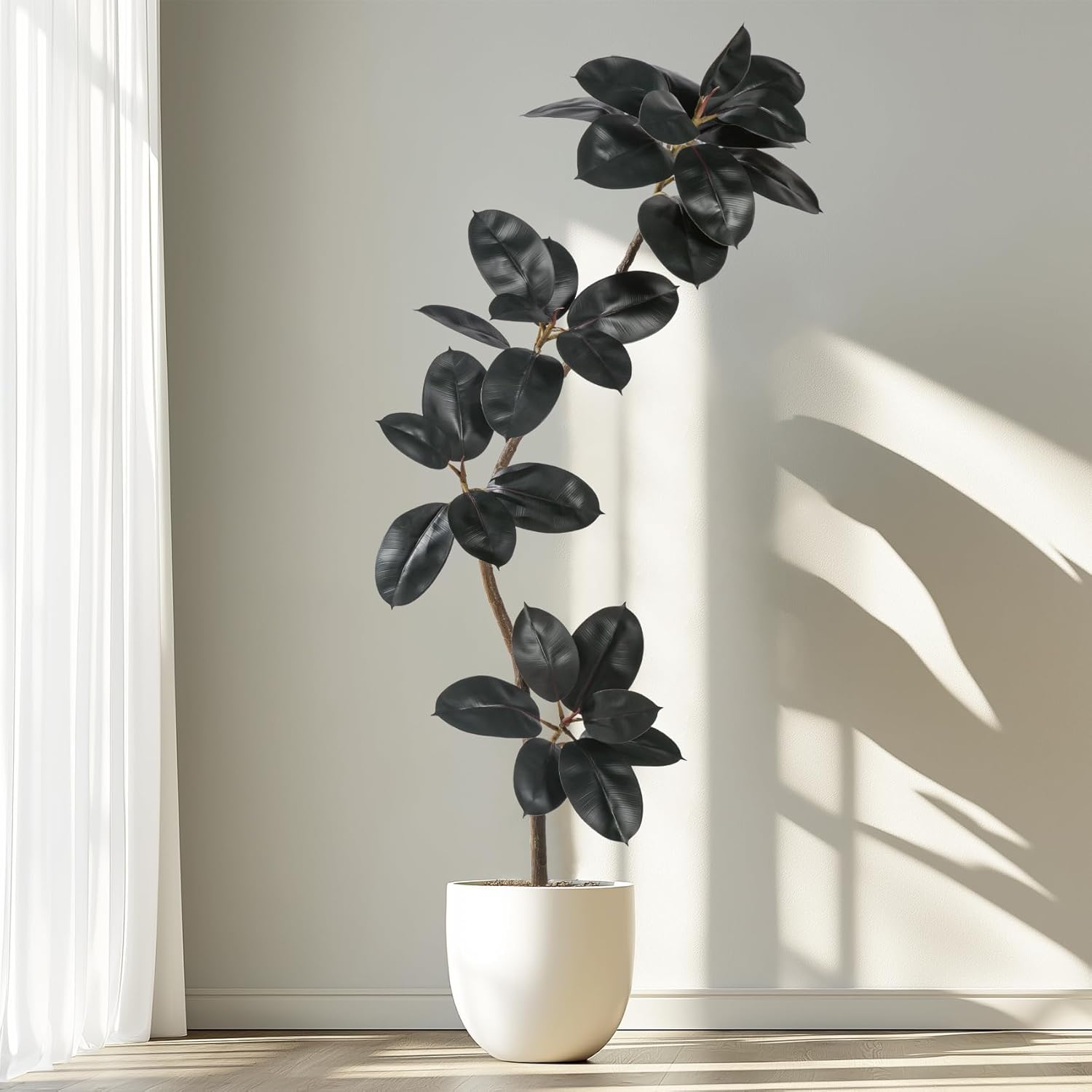 52ft Artificial Rubber Tree Faux Plants for Home Decor