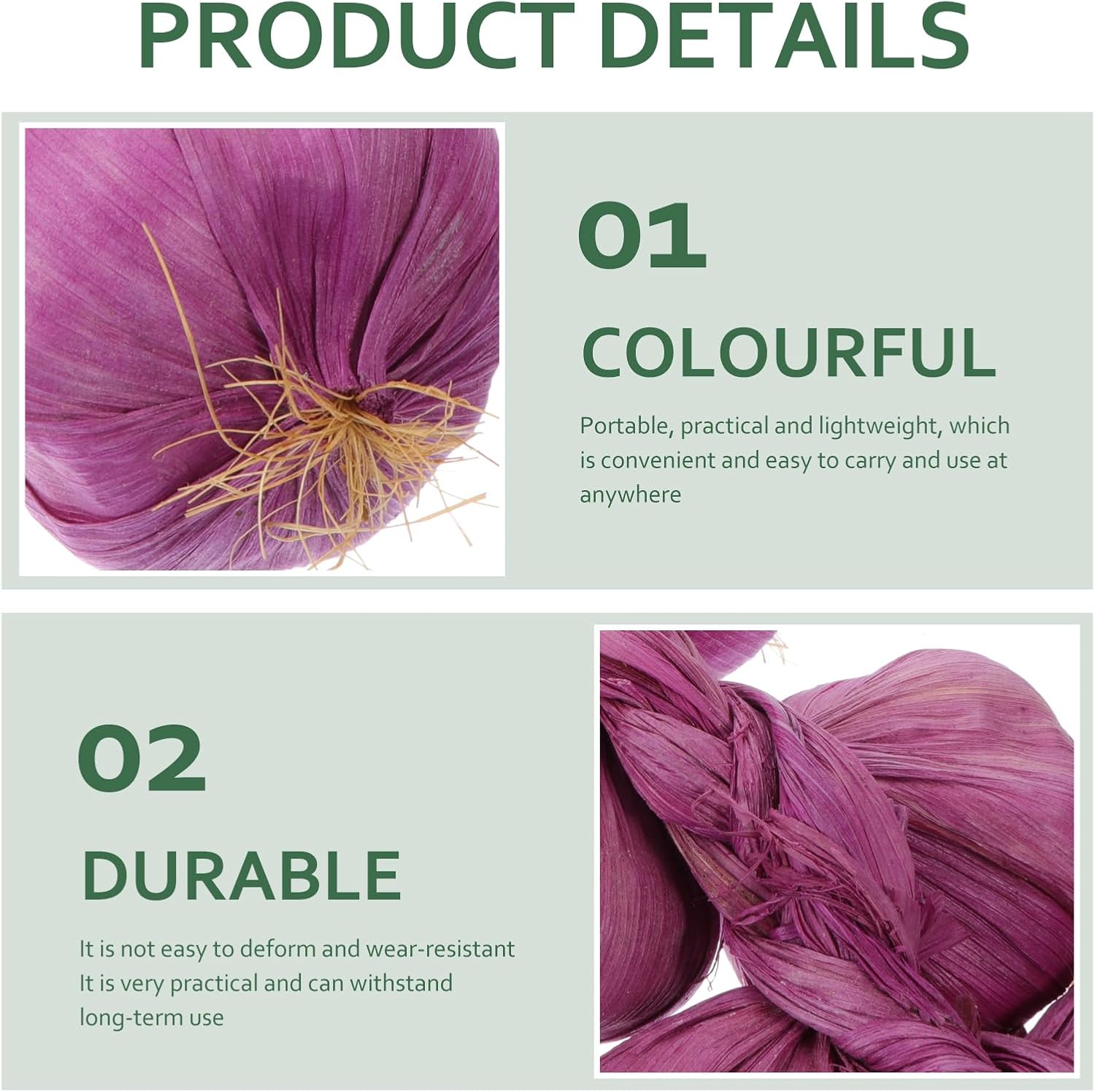 MAGICLULU Artificial Garlic Skewers 2pcs White Purple